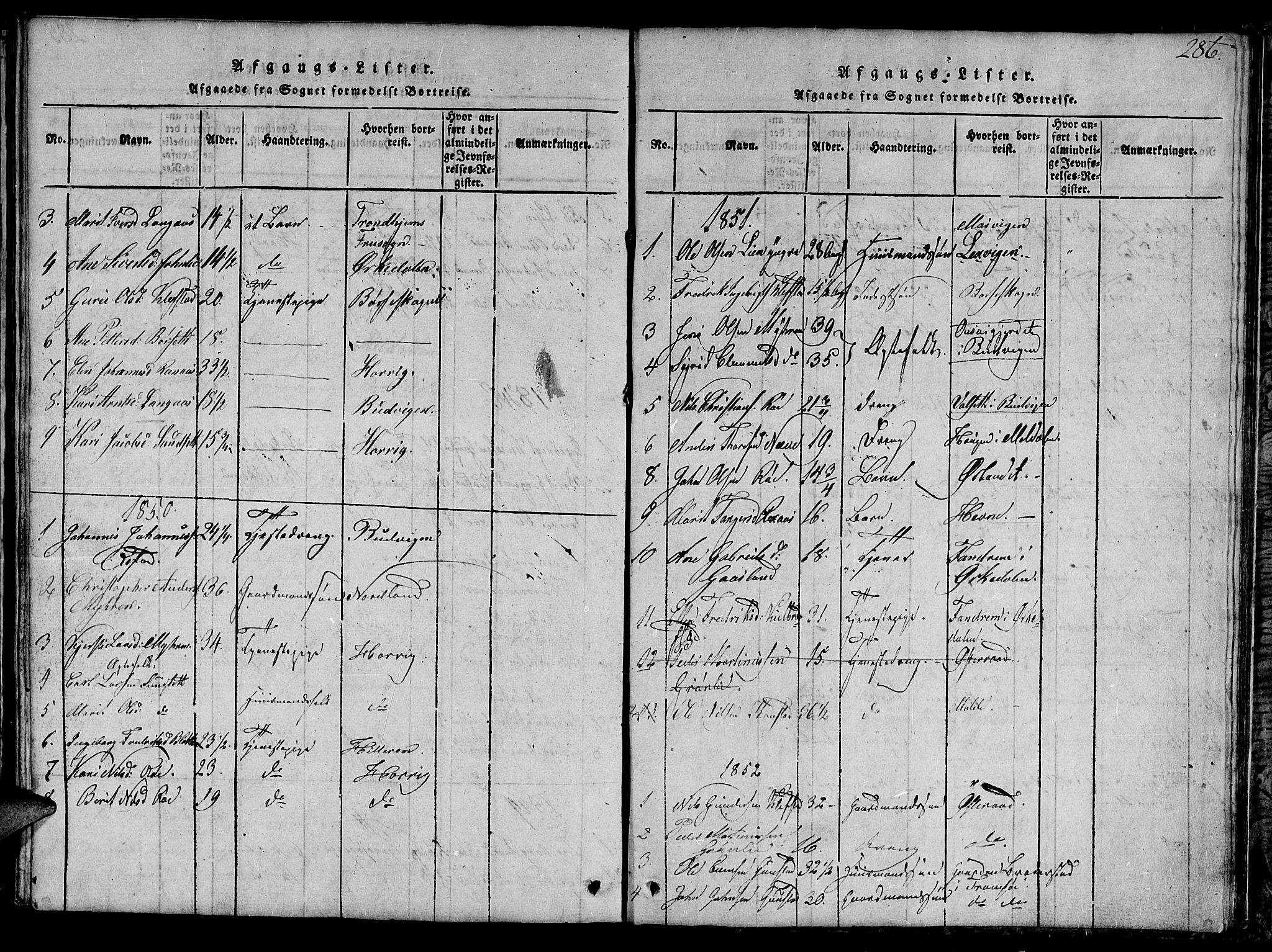 Ministerialprotokoller, klokkerbøker og fødselsregistre - Sør-Trøndelag, SAT/A-1456/694/L1130: Parish register (copy) no. 694C02, 1816-1857, p. 286