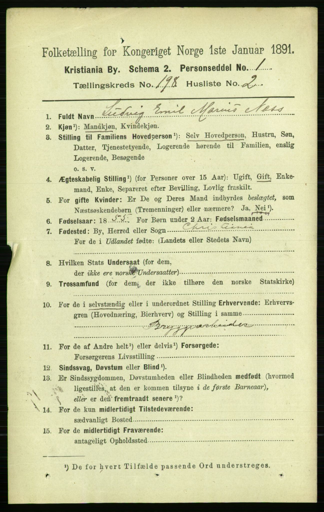 RA, 1891 census for 0301 Kristiania, 1891, p. 119284