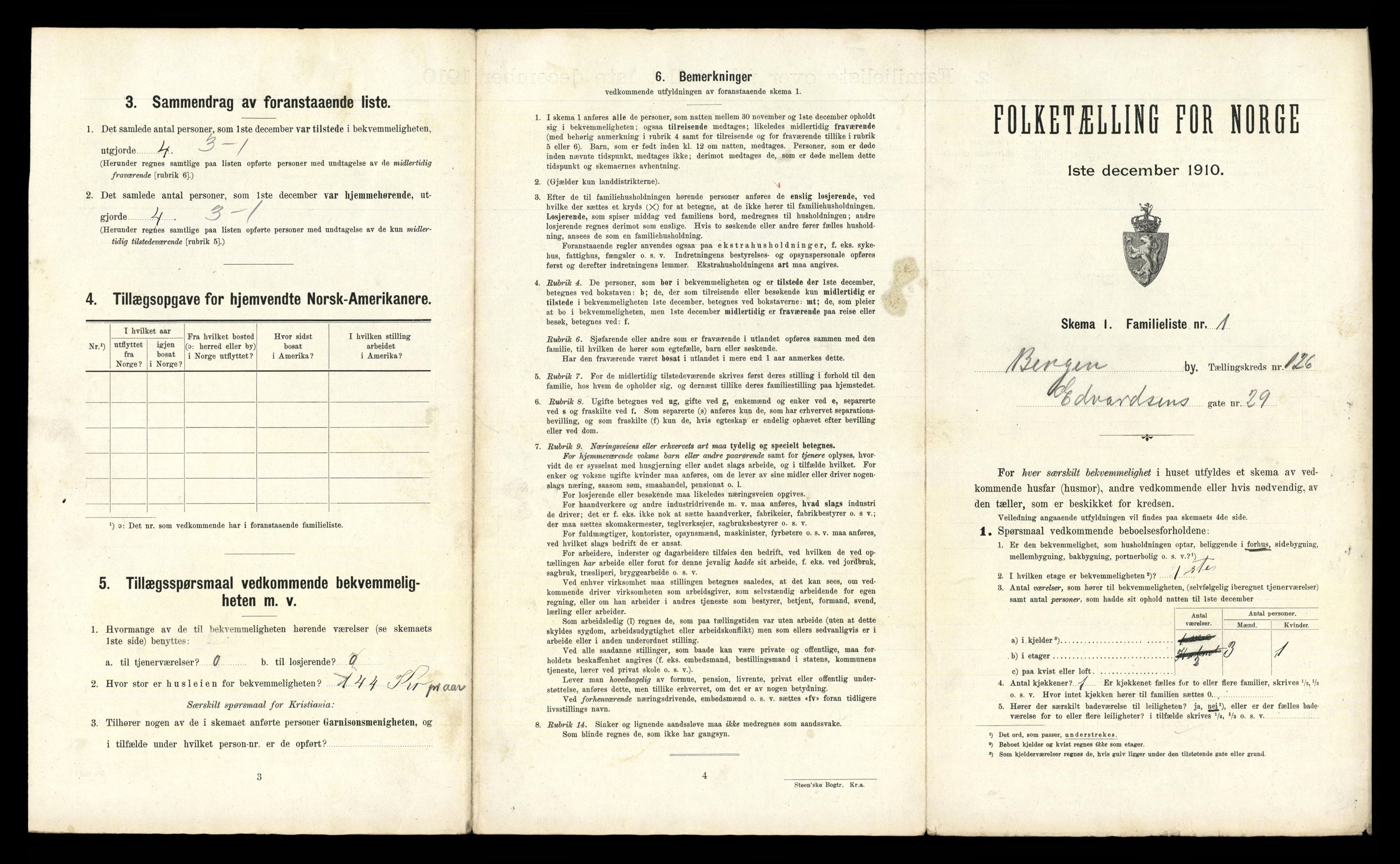 RA, 1910 census for Bergen, 1910, p. 43159