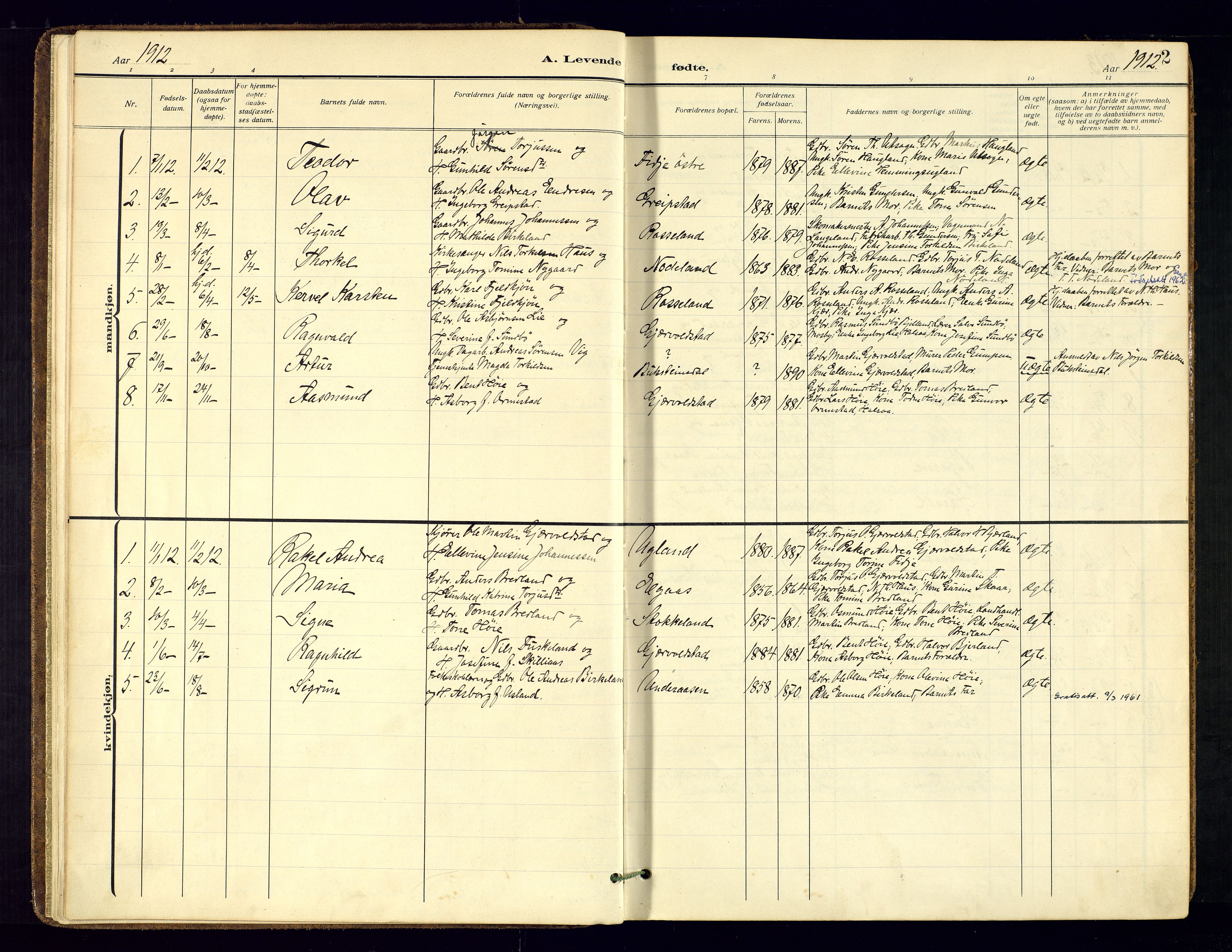 Søgne sokneprestkontor, AV/SAK-1111-0037/F/Fa/Faa/L0004: Parish register (official) no. A-4, 1911-1945, p. 2