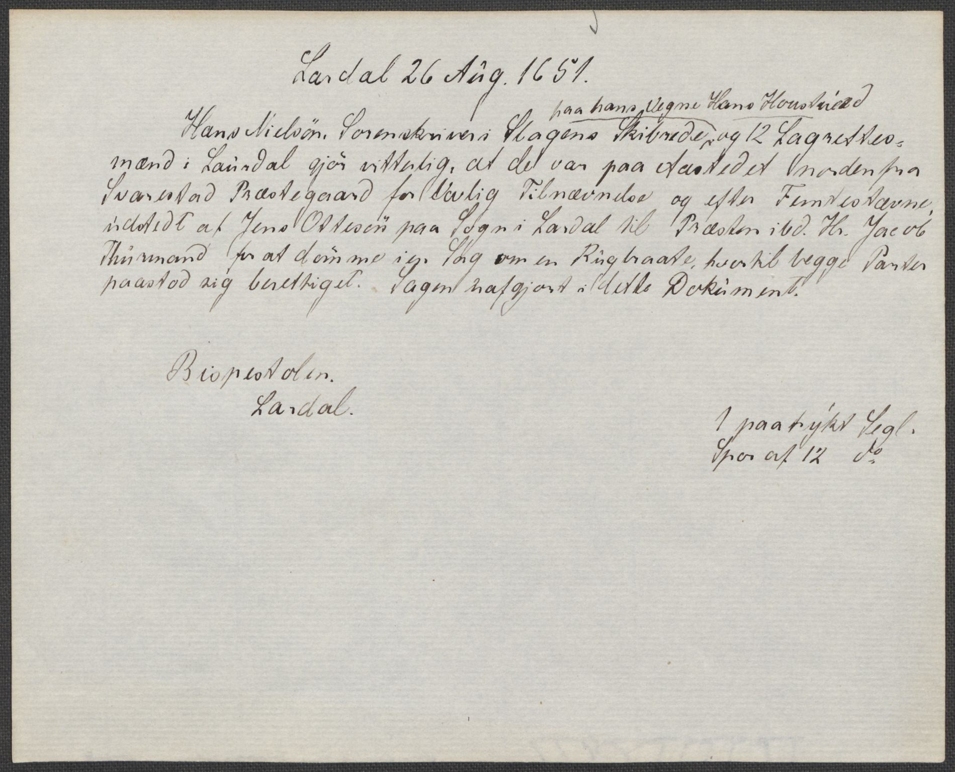 Riksarkivets diplomsamling, AV/RA-EA-5965/F15/L0025: Prestearkiv - Vestfold, 1572-1782, p. 96