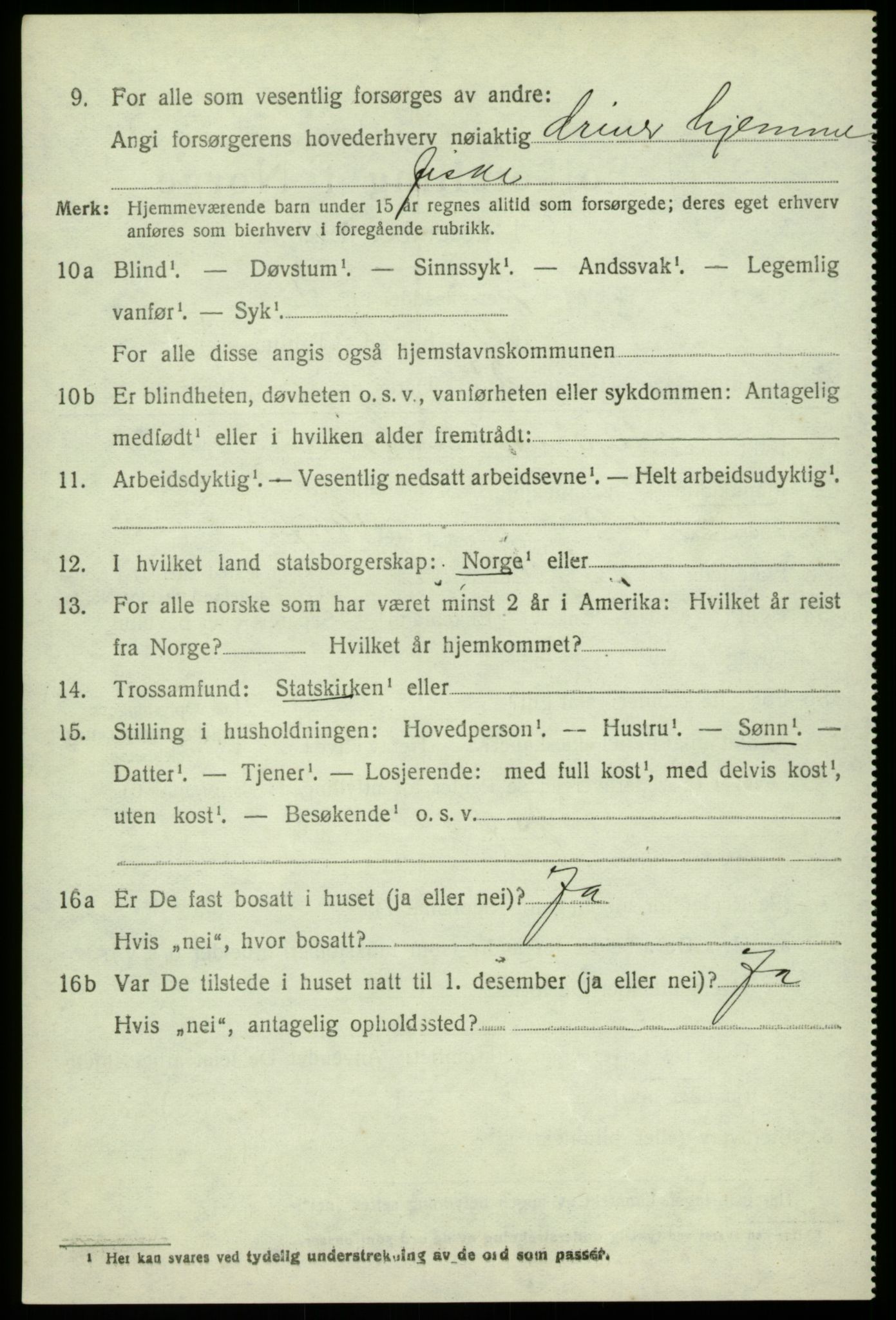SAB, 1920 census for Fjell, 1920, p. 3675