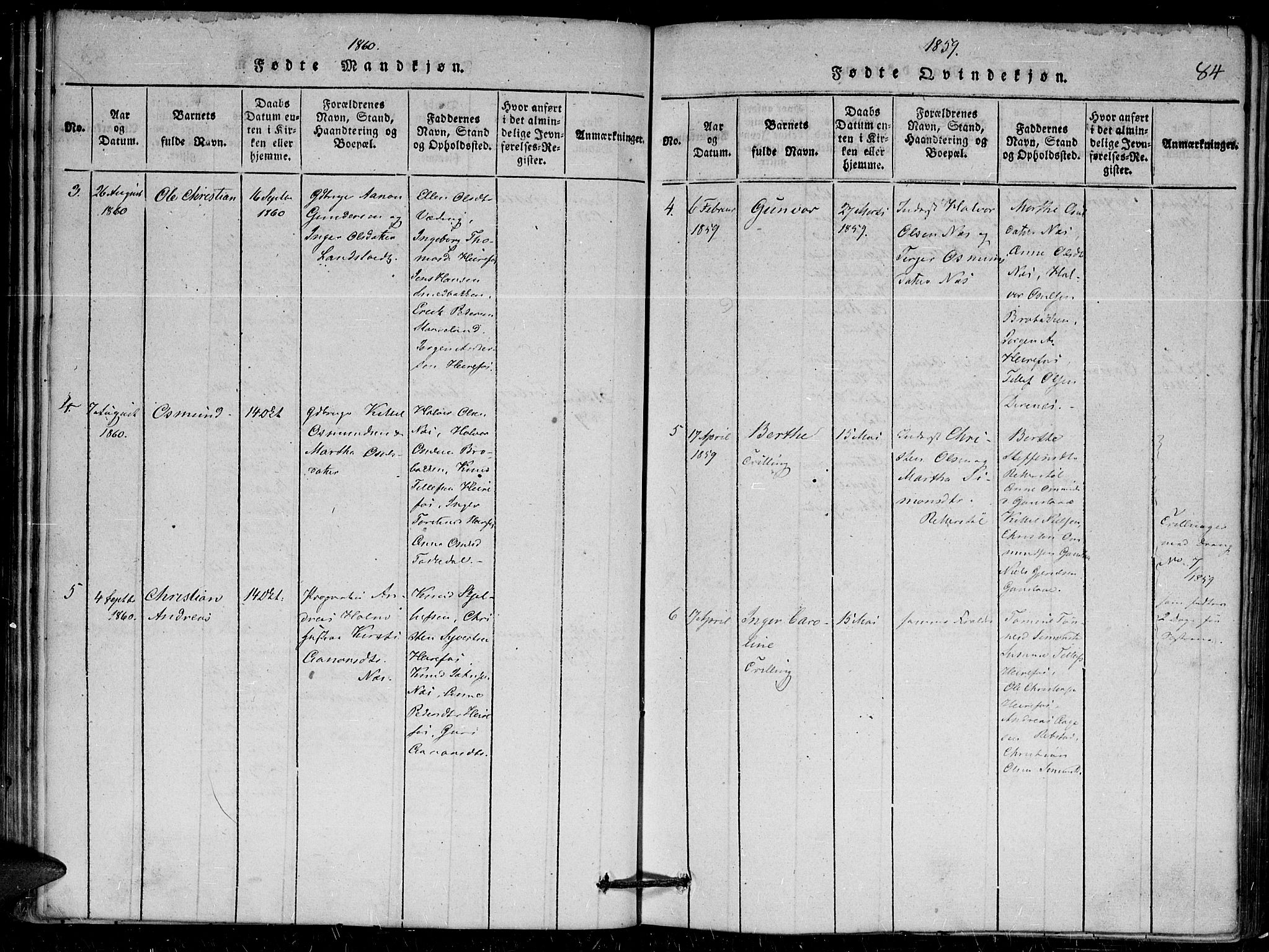 Herefoss sokneprestkontor, AV/SAK-1111-0019/F/Fa/Faa/L0001: Parish register (official) no. A 1, 1816-1860, p. 84