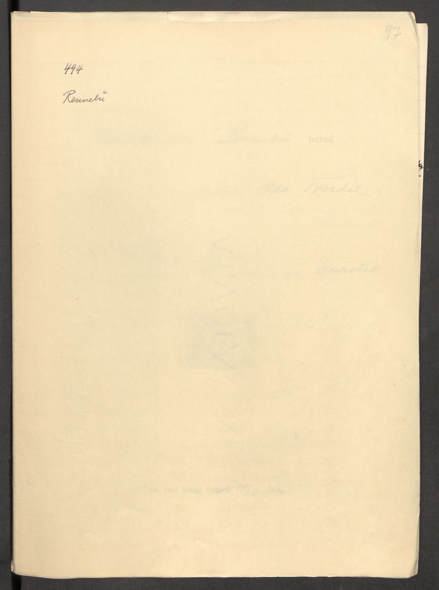 Instituttet for sammenlignende kulturforskning, RA/PA-0424/F/Fc/L0013/0004: Eske B13: / Sør-Trøndelag (perm XXXVIII), 1933-1936, p. 97