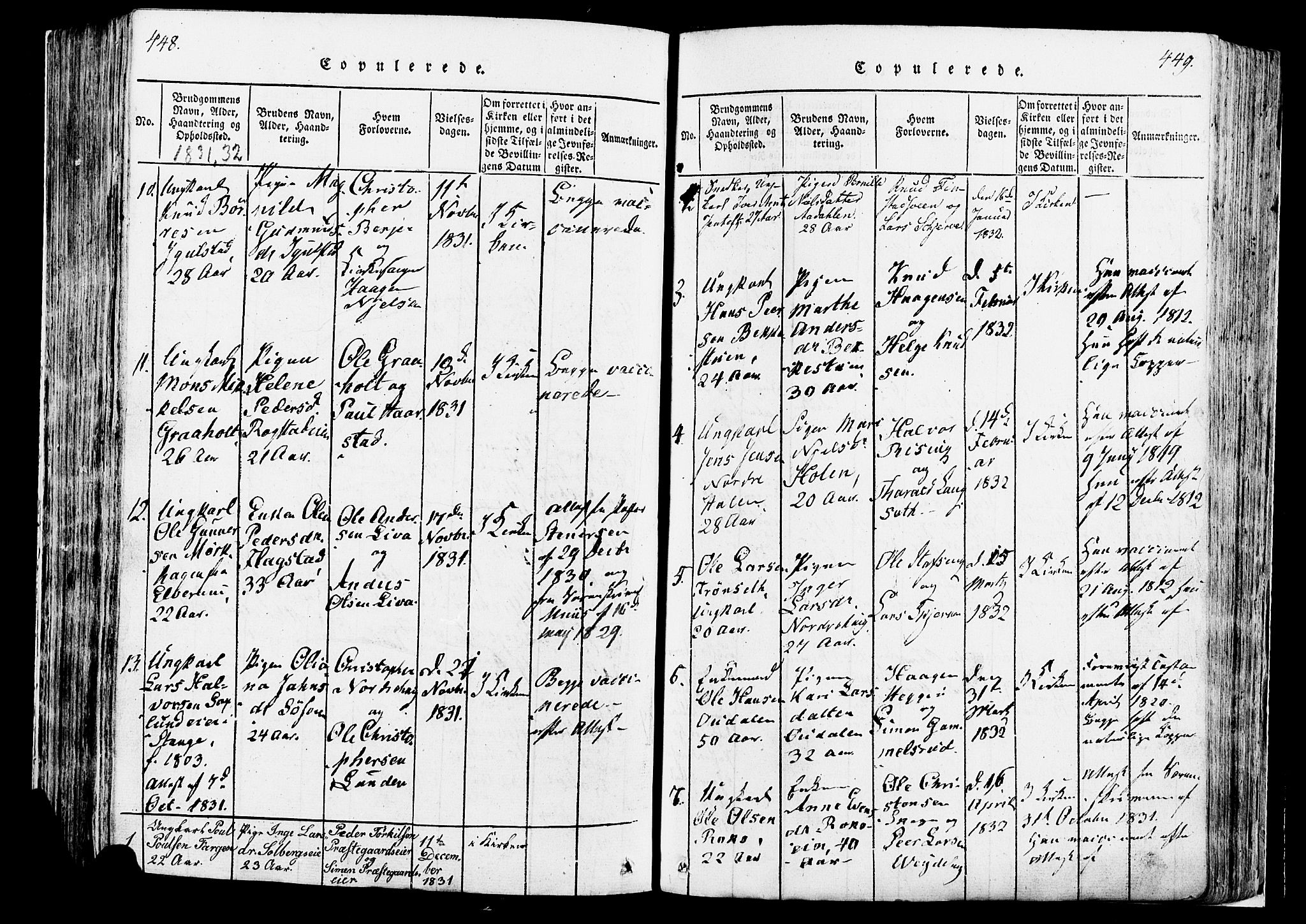 Løten prestekontor, SAH/PREST-022/K/Ka/L0005: Parish register (official) no. 5, 1814-1832, p. 448-449