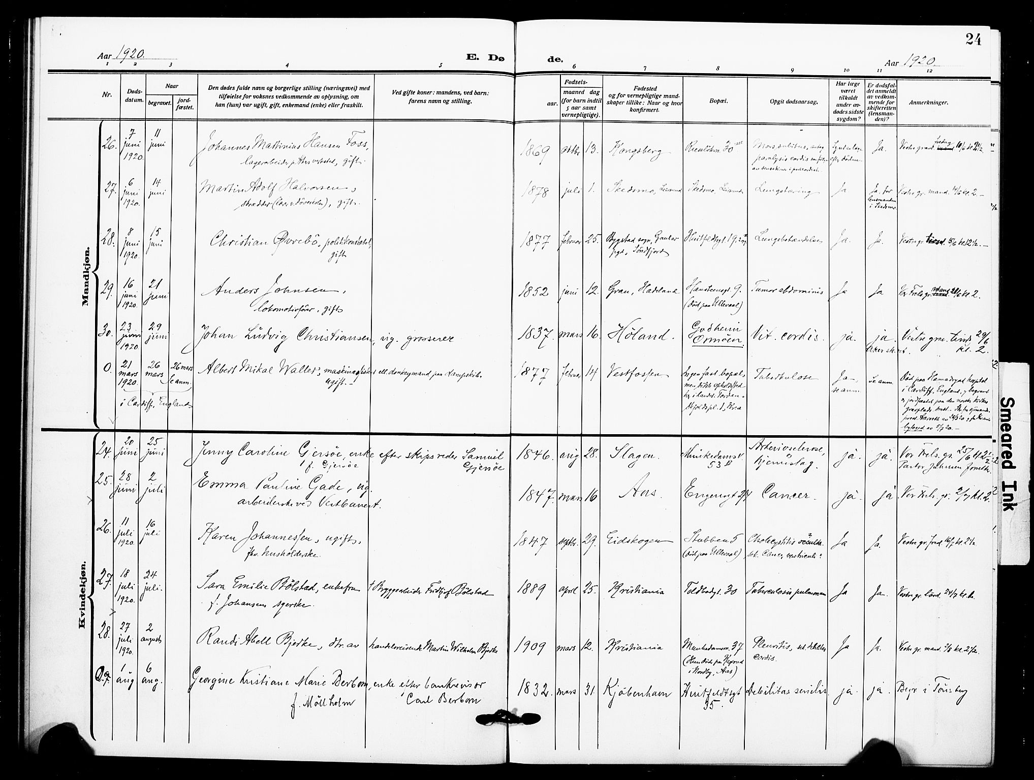 Johannes prestekontor Kirkebøker, AV/SAO-A-10852/F/Fa/L0012: Parish register (official) no. 12, 1918-1930, p. 24