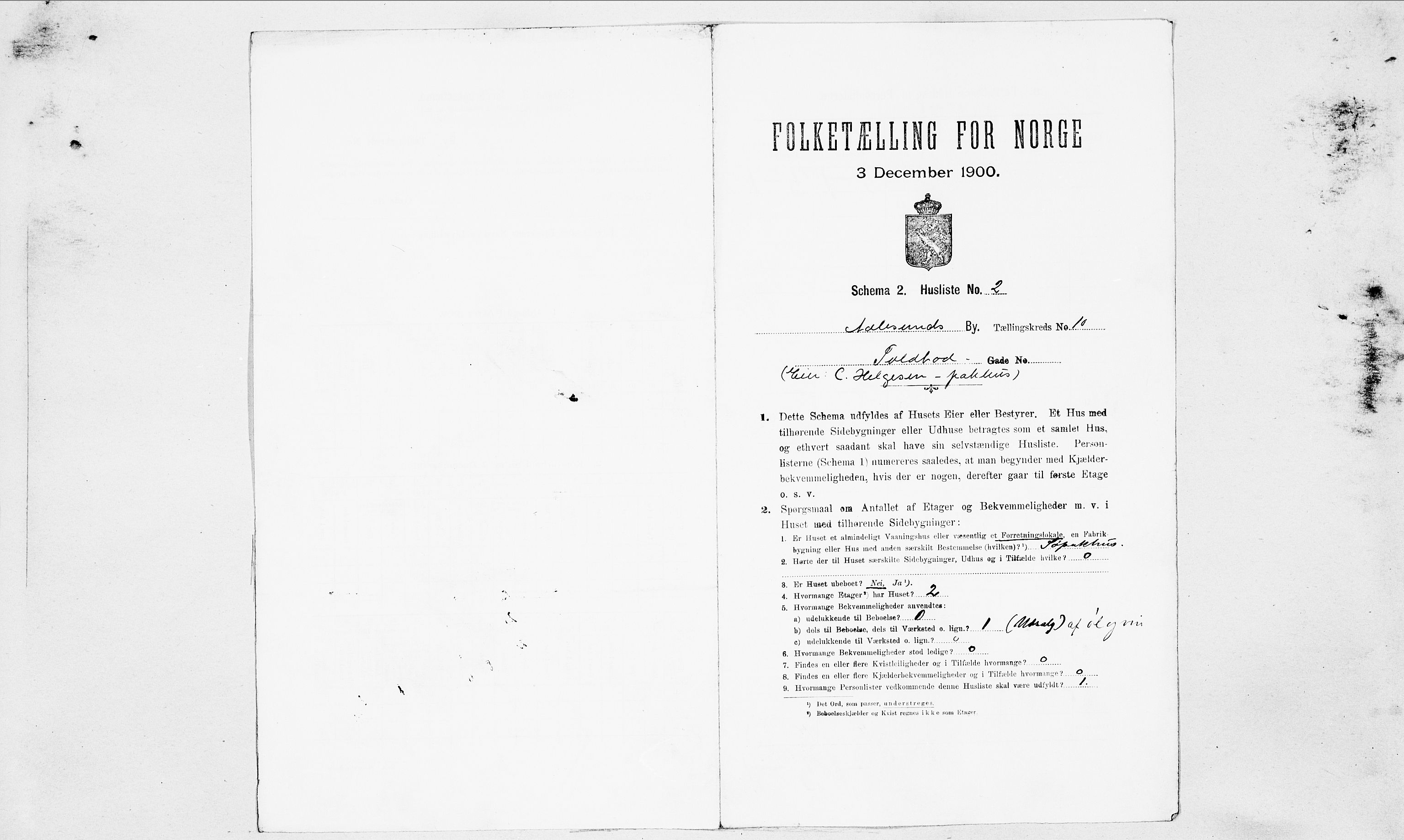 SAT, 1900 census for Ålesund, 1900, p. 2511