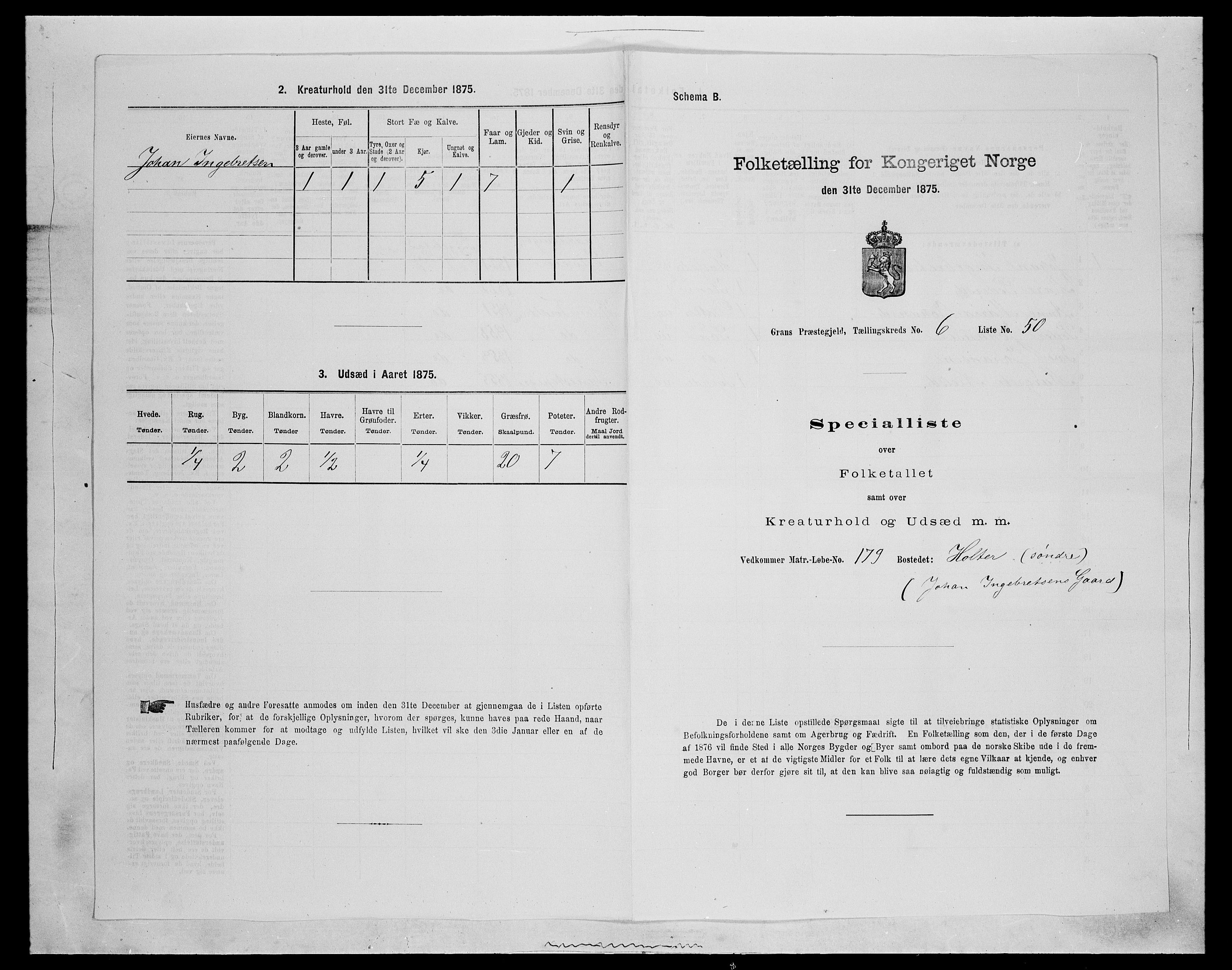 SAH, 1875 census for 0534P Gran, 1875, p. 1119