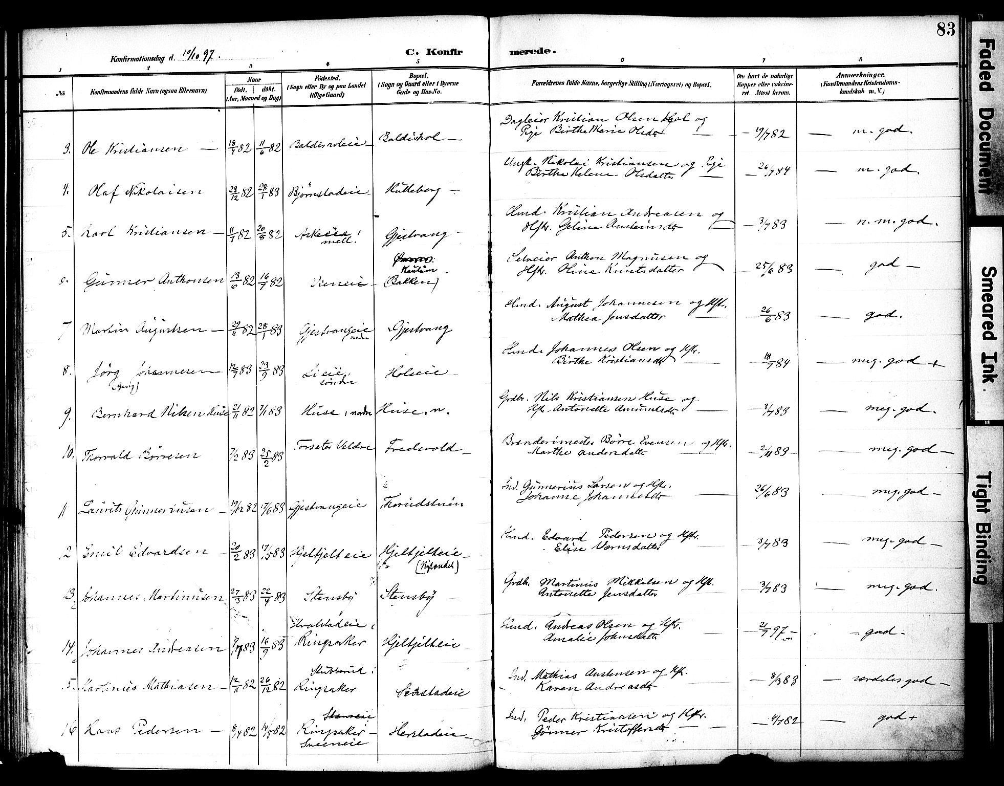 Nes prestekontor, Hedmark, AV/SAH-PREST-020/K/Ka/L0010: Parish register (official) no. 10, 1887-1905, p. 83