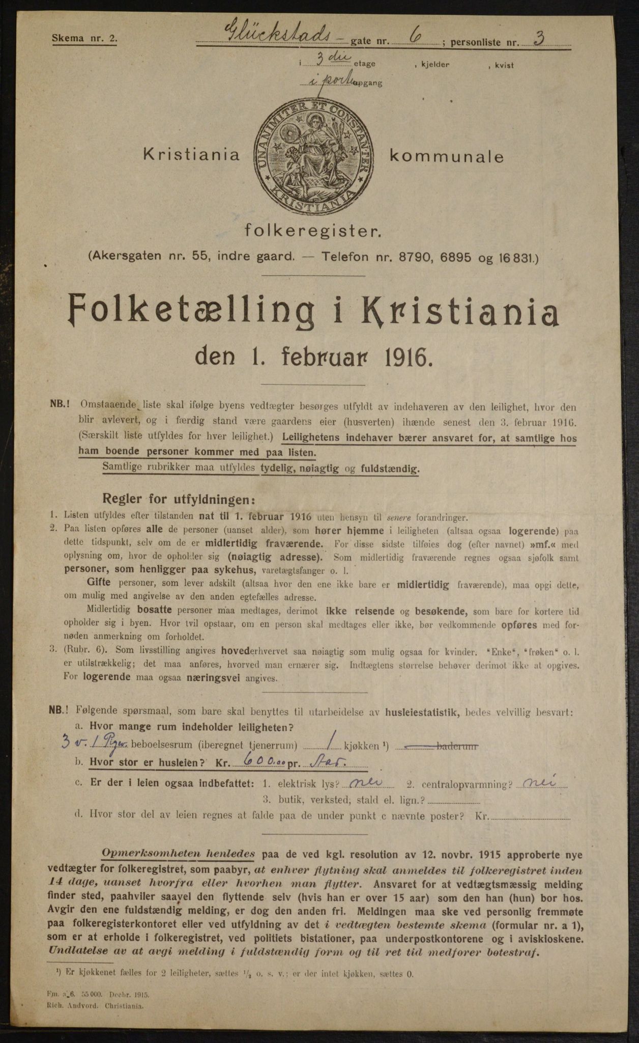 OBA, Municipal Census 1916 for Kristiania, 1916, p. 30093