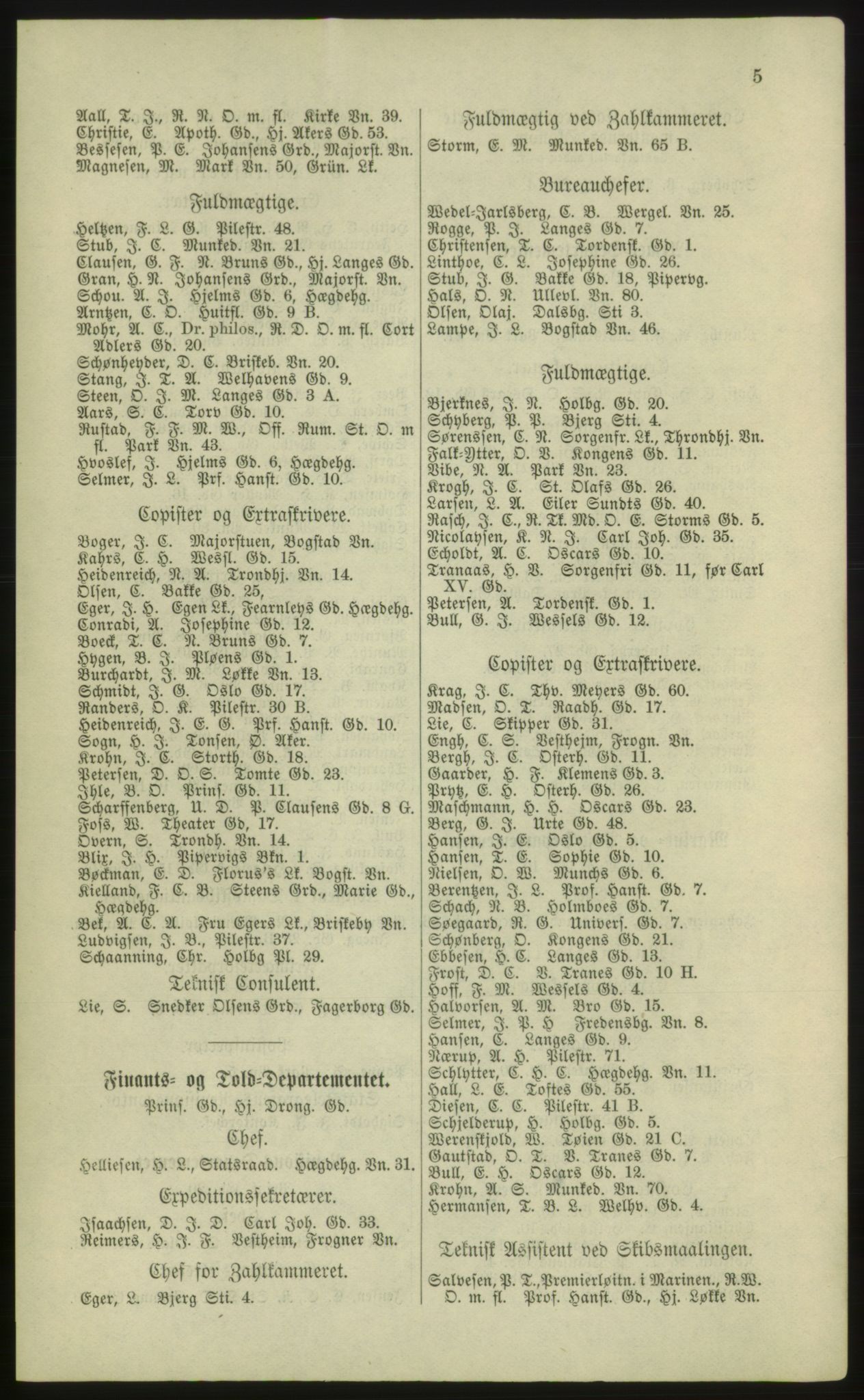 Kristiania/Oslo adressebok, PUBL/-, 1881, p. 5