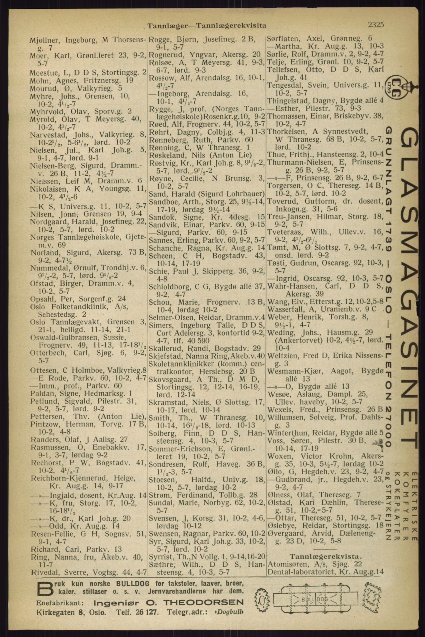 Kristiania/Oslo adressebok, PUBL/-, 1933, p. 2325