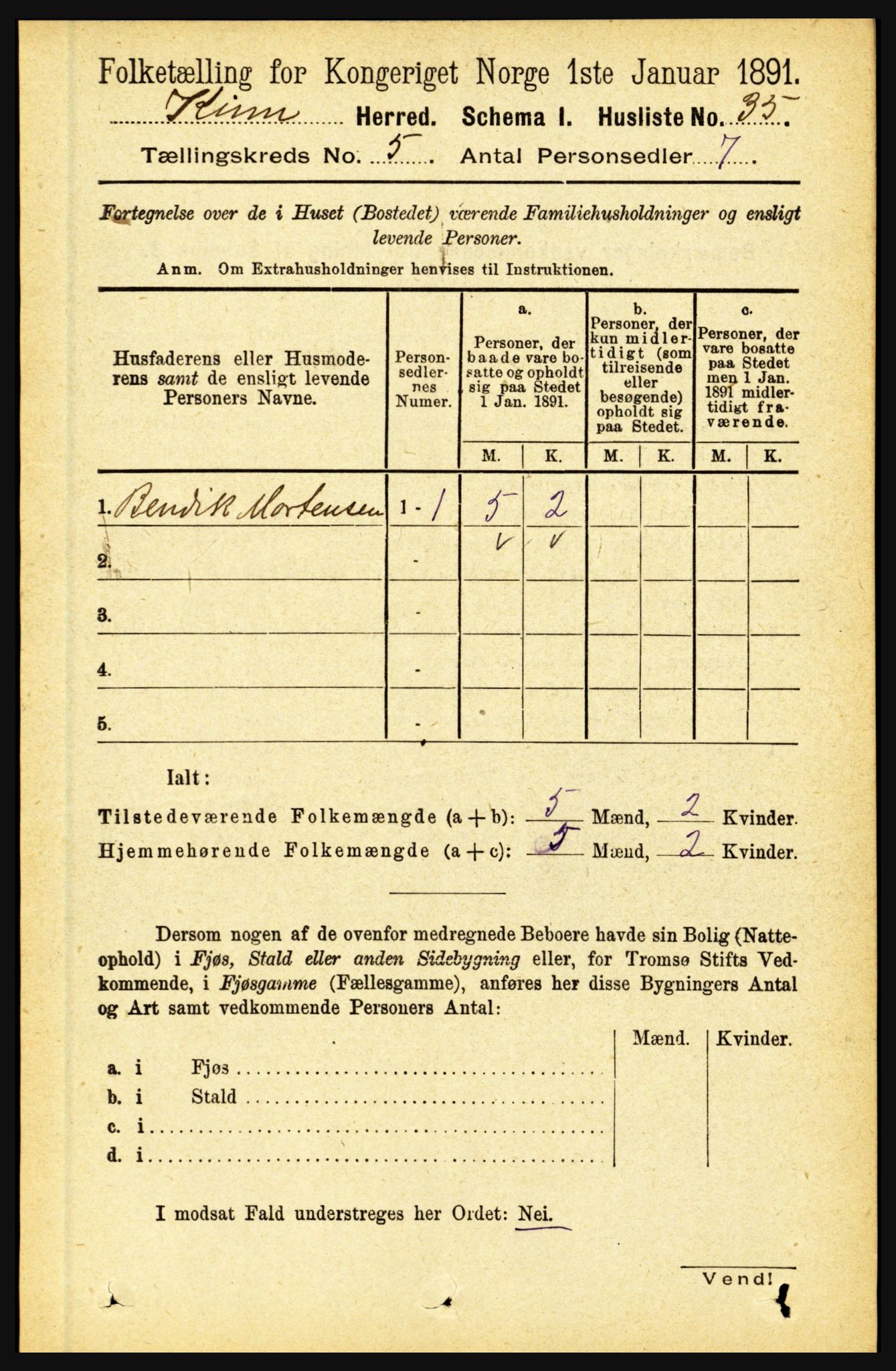 RA, 1891 census for 1437 Kinn, 1891, p. 1774