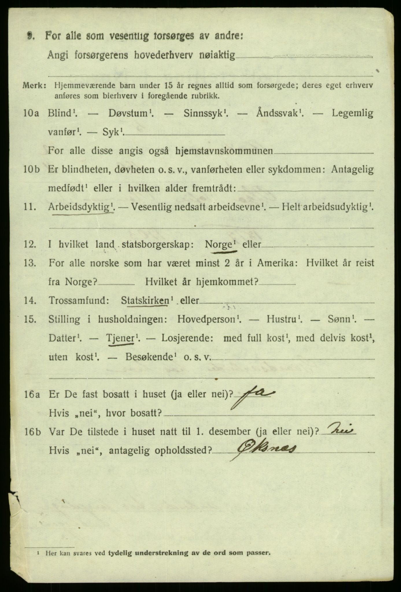 SAB, 1920 census for Austrheim, 1920, p. 4365