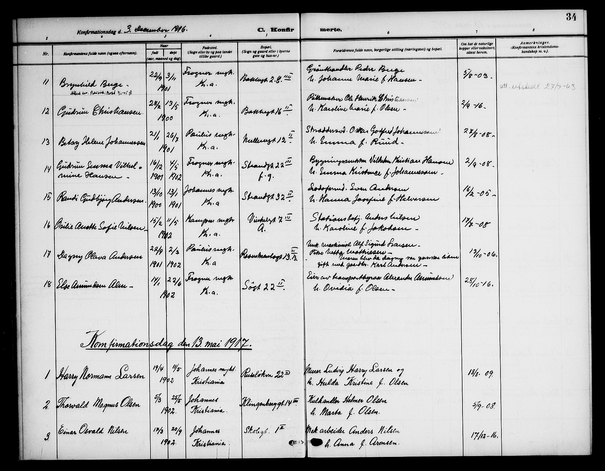 Piperviken prestekontor Kirkebøker, SAO/A-10874/F/L0001: Parish register (official) no. 1, 1911-1958, p. 34