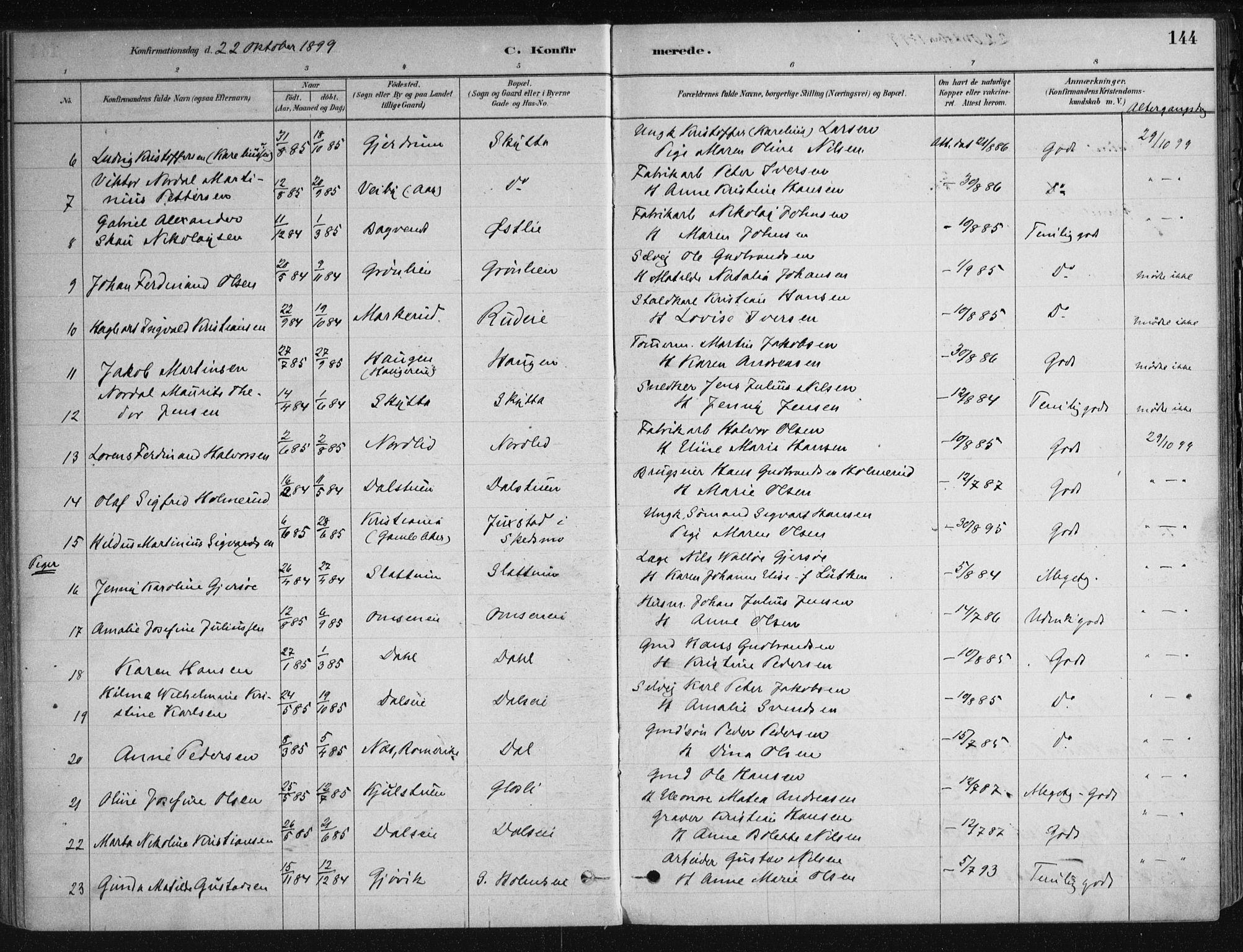 Nittedal prestekontor Kirkebøker, SAO/A-10365a/F/Fa/L0007: Parish register (official) no. I 7, 1879-1901, p. 144