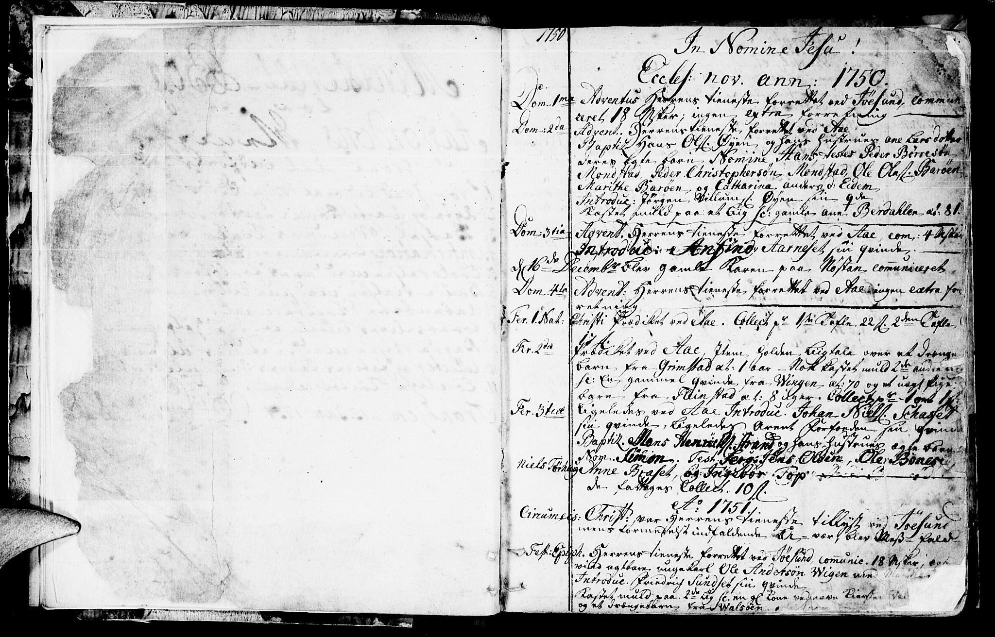 Ministerialprotokoller, klokkerbøker og fødselsregistre - Sør-Trøndelag, SAT/A-1456/655/L0672: Parish register (official) no. 655A01, 1750-1779, p. 2-3