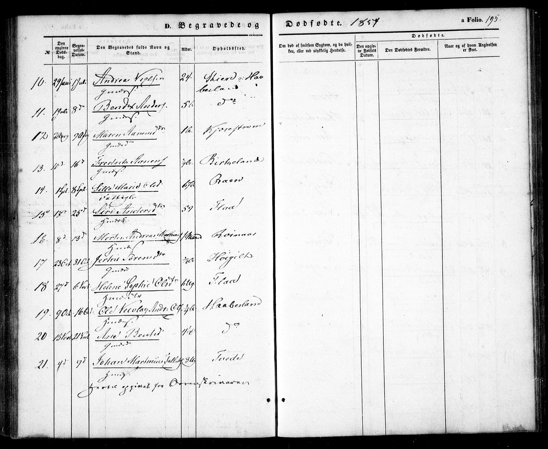 Birkenes sokneprestkontor, AV/SAK-1111-0004/F/Fa/L0003: Parish register (official) no. A 3, 1850-1866, p. 195