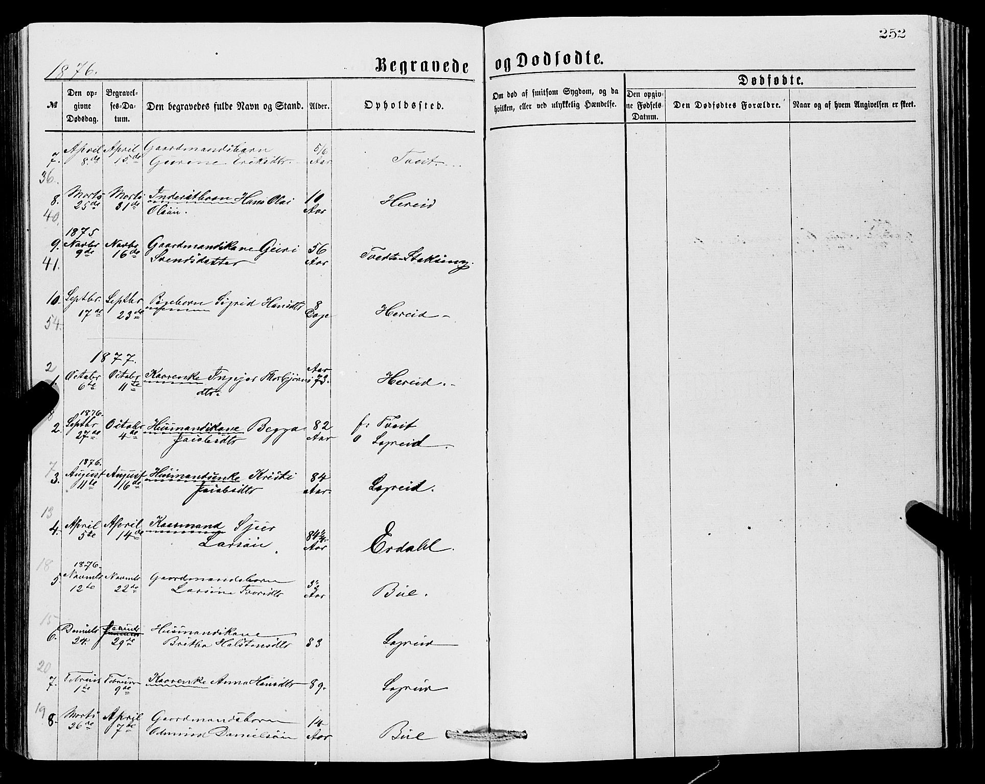 Ullensvang sokneprestembete, SAB/A-78701/H/Hab: Parish register (copy) no. C 2, 1871-1899, p. 252