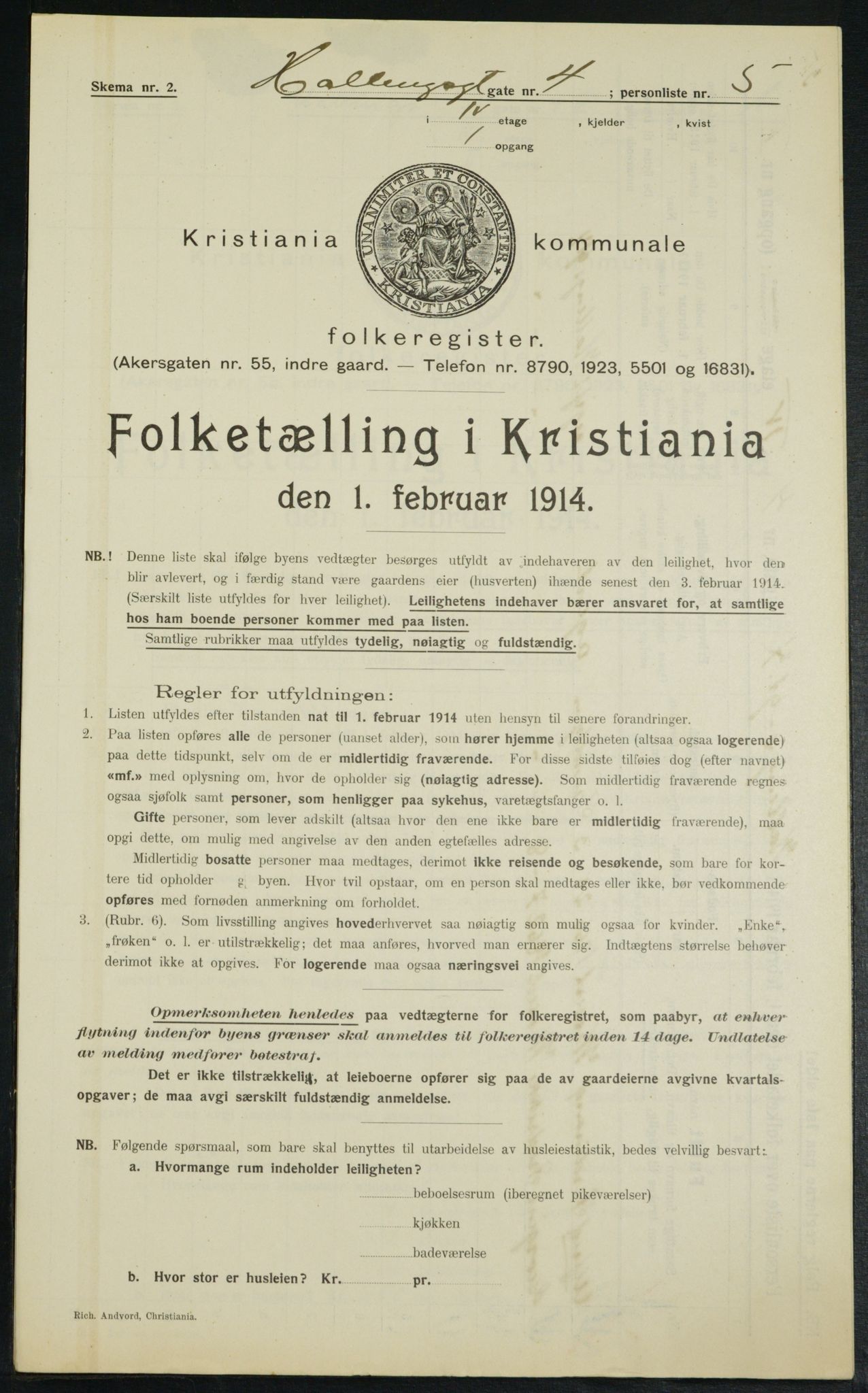 OBA, Municipal Census 1914 for Kristiania, 1914, p. 34215