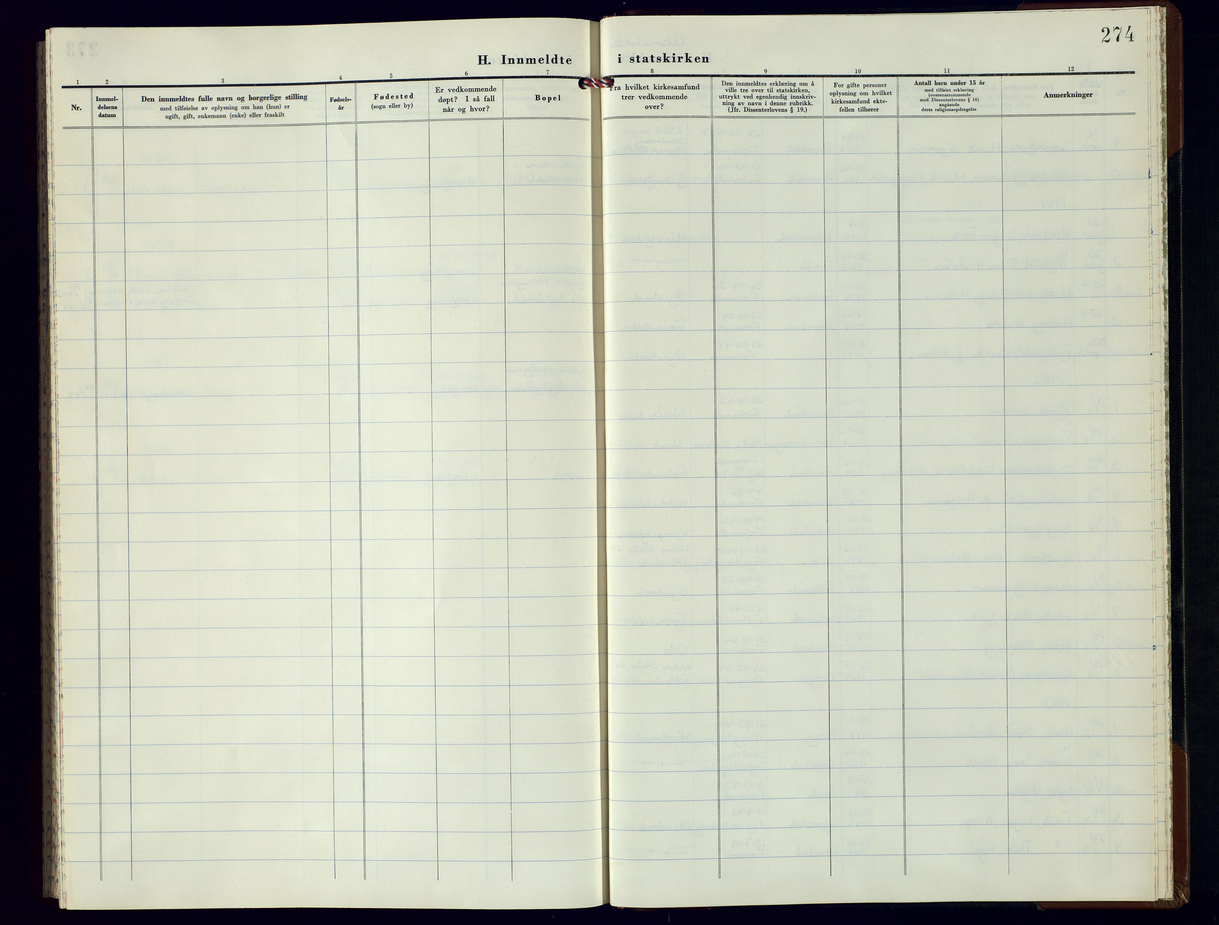 Froland sokneprestkontor, SAK/1111-0013/F/Fb/L0013: Parish register (copy) no. B-13, 1968-1983, p. 274