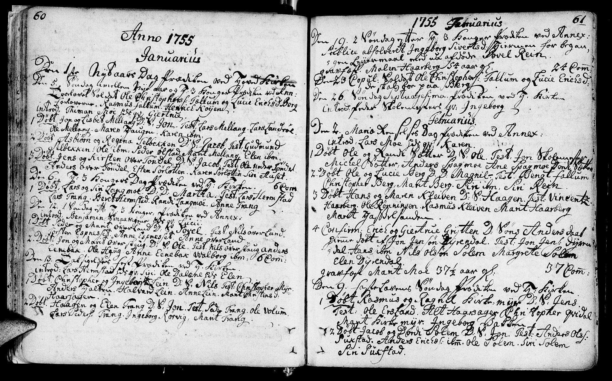 Ministerialprotokoller, klokkerbøker og fødselsregistre - Sør-Trøndelag, SAT/A-1456/646/L0605: Parish register (official) no. 646A03, 1751-1790, p. 60-61