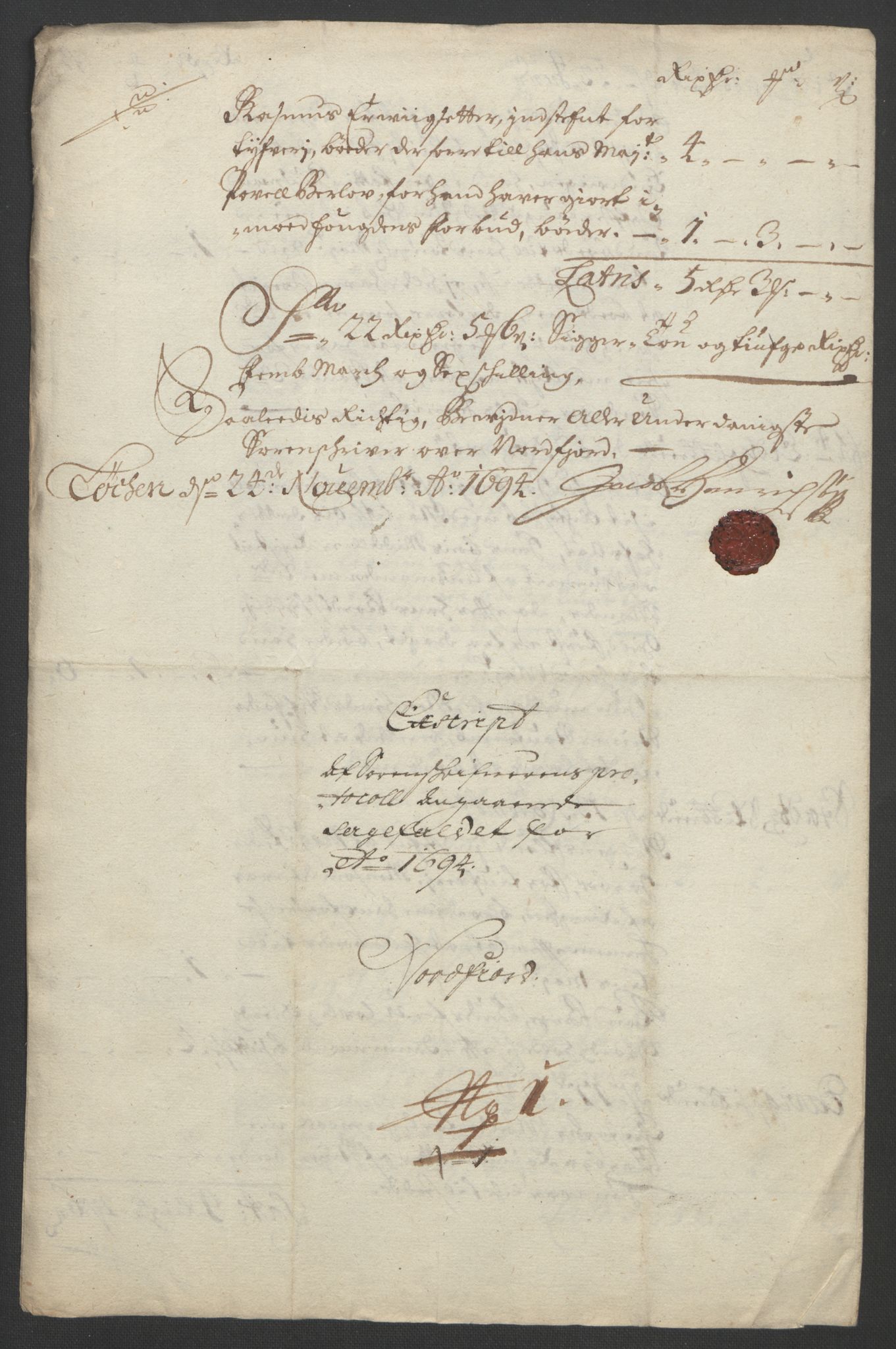 Rentekammeret inntil 1814, Reviderte regnskaper, Fogderegnskap, AV/RA-EA-4092/R53/L3421: Fogderegnskap Sunn- og Nordfjord, 1693-1694, p. 442