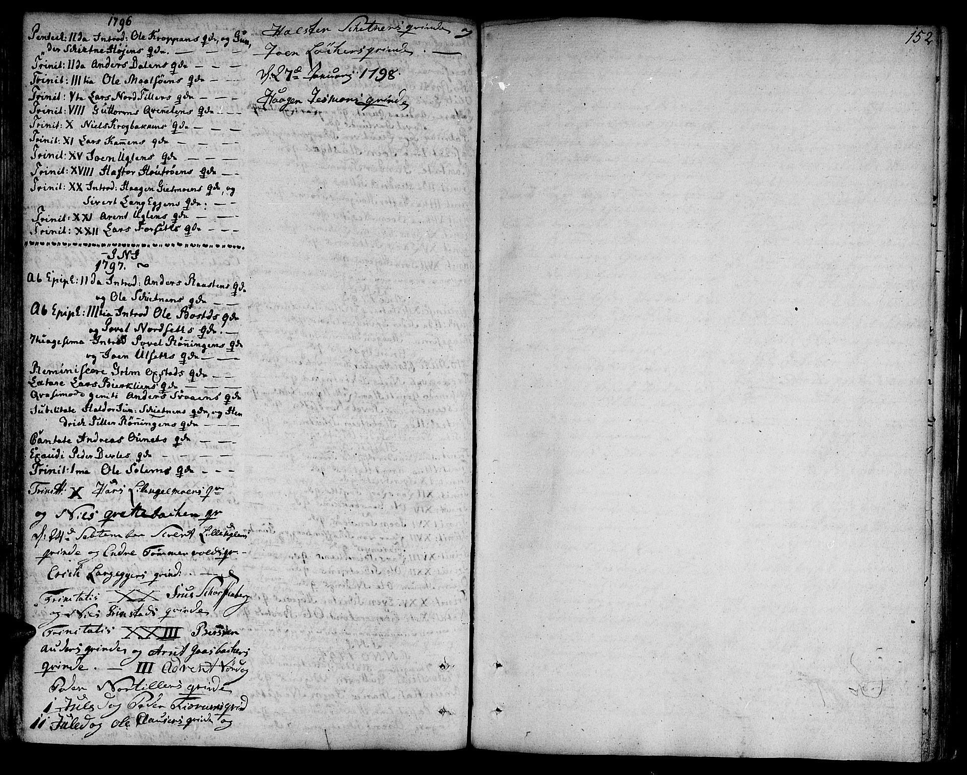 Ministerialprotokoller, klokkerbøker og fødselsregistre - Sør-Trøndelag, SAT/A-1456/618/L0438: Parish register (official) no. 618A03, 1783-1815, p. 152