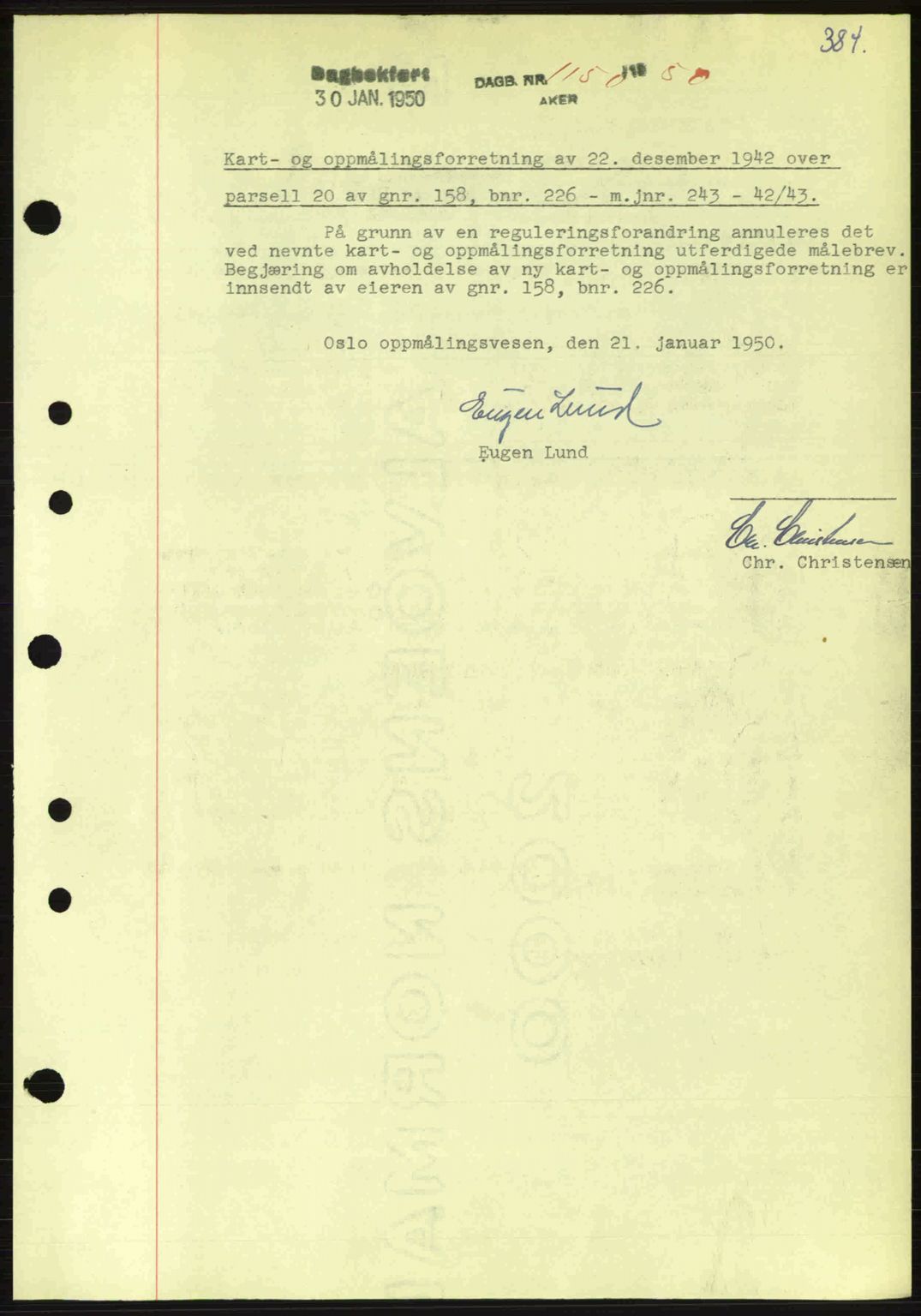 Oslo byskriverembete, AV/SAO-A-10227/G/Gb/Gbd/Gbda/L0017: Mortgage book no. A215, 1949-1950, Diary no: : 1150/1950