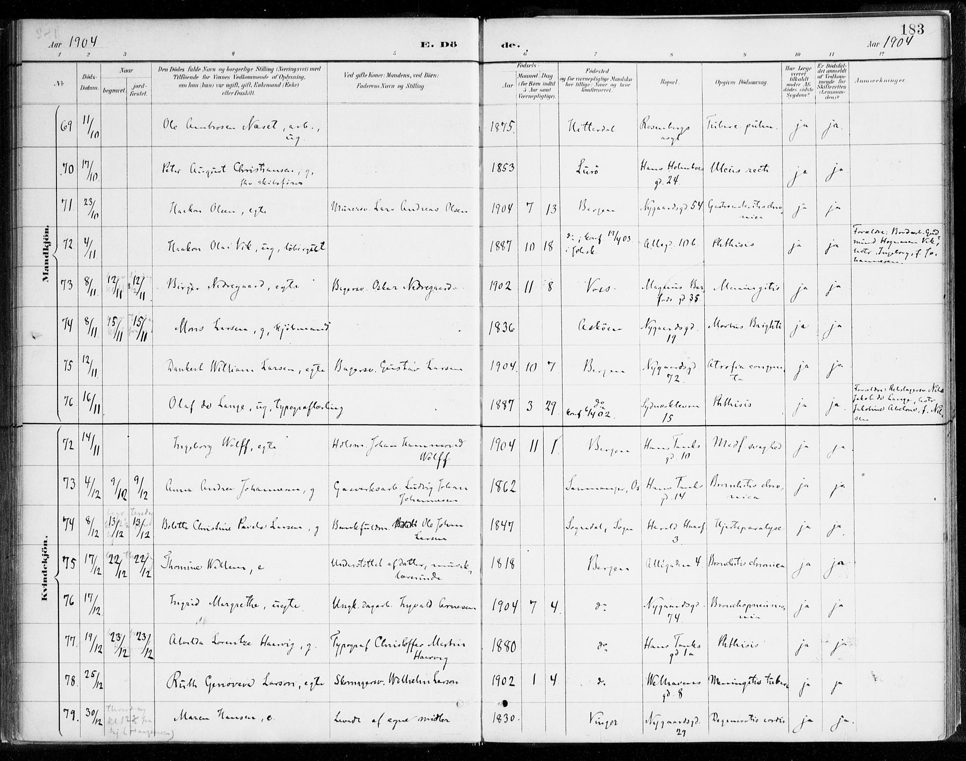 Johanneskirken sokneprestembete, SAB/A-76001/H/Haa/L0019: Parish register (official) no. E 1, 1885-1915, p. 183