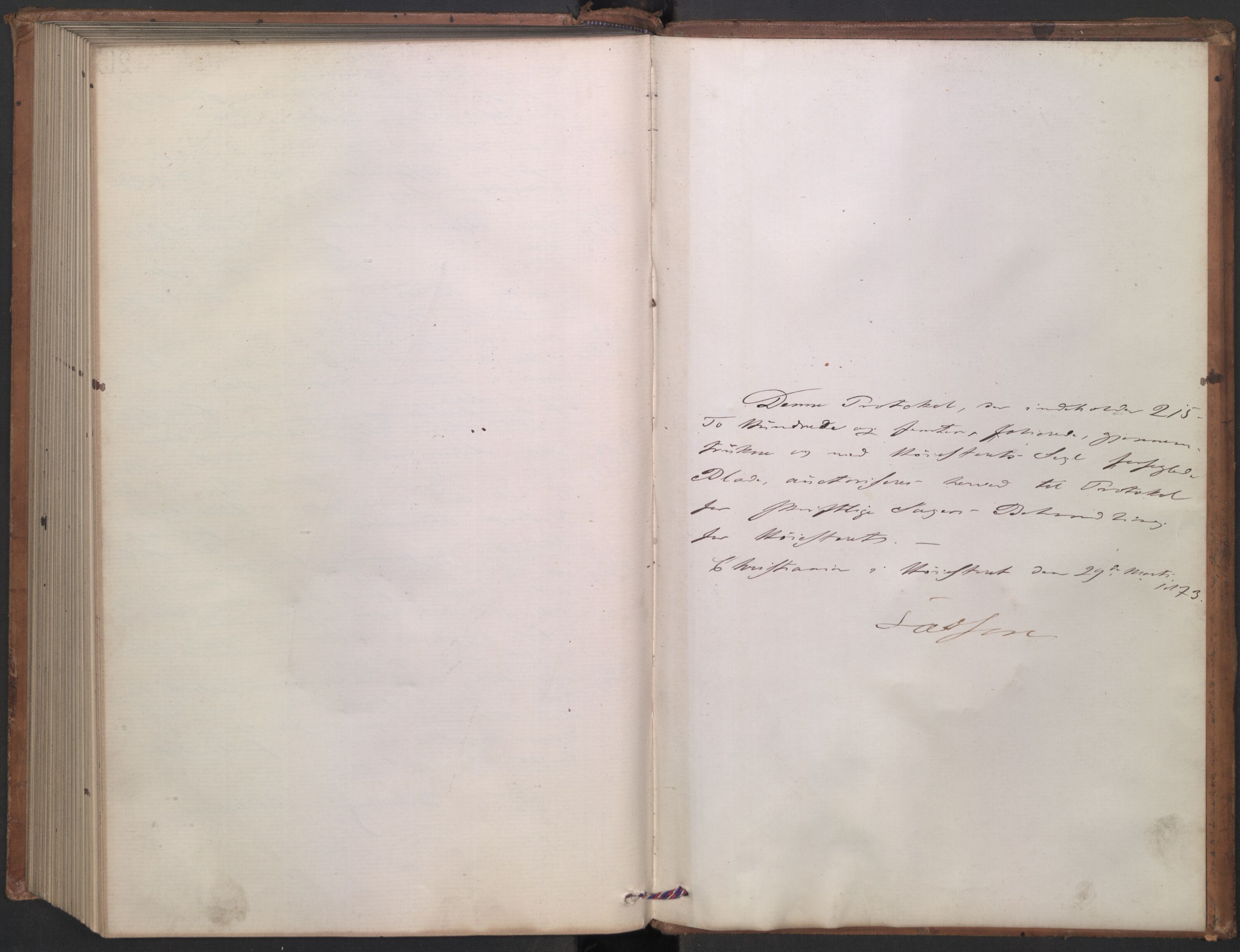 Høyesterett, AV/RA-S-1002/E/Ef/L0013: Protokoll over saker som gikk til skriftlig behandling, 1873-1879