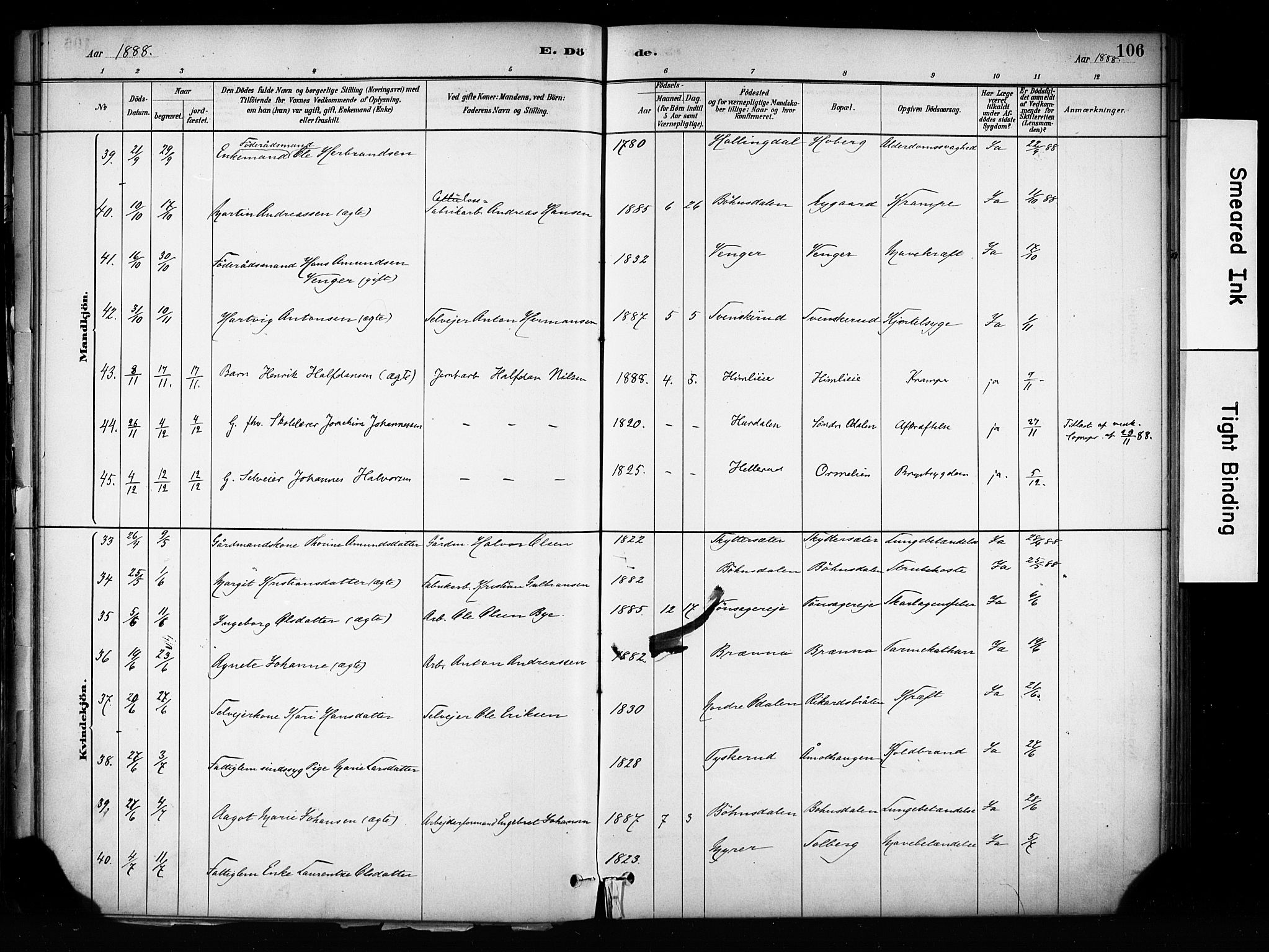 Eidsvoll prestekontor Kirkebøker, SAO/A-10888/F/Fa/L0003: Parish register (official) no. I 3, 1882-1895, p. 106