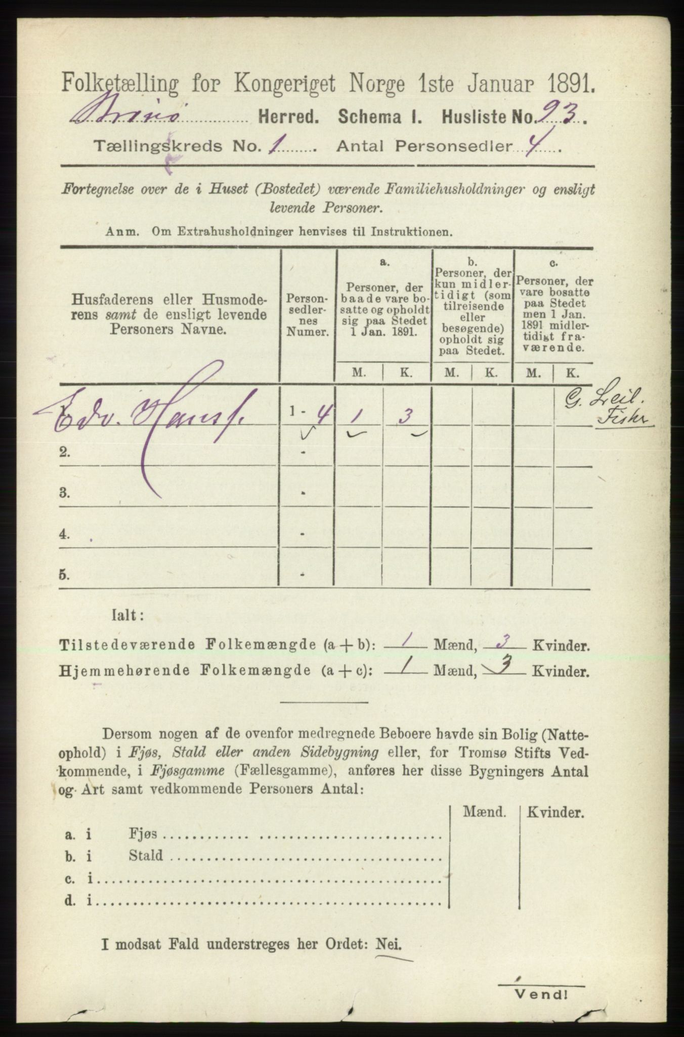 RA, 1891 census for 1814 Brønnøy, 1891, p. 125