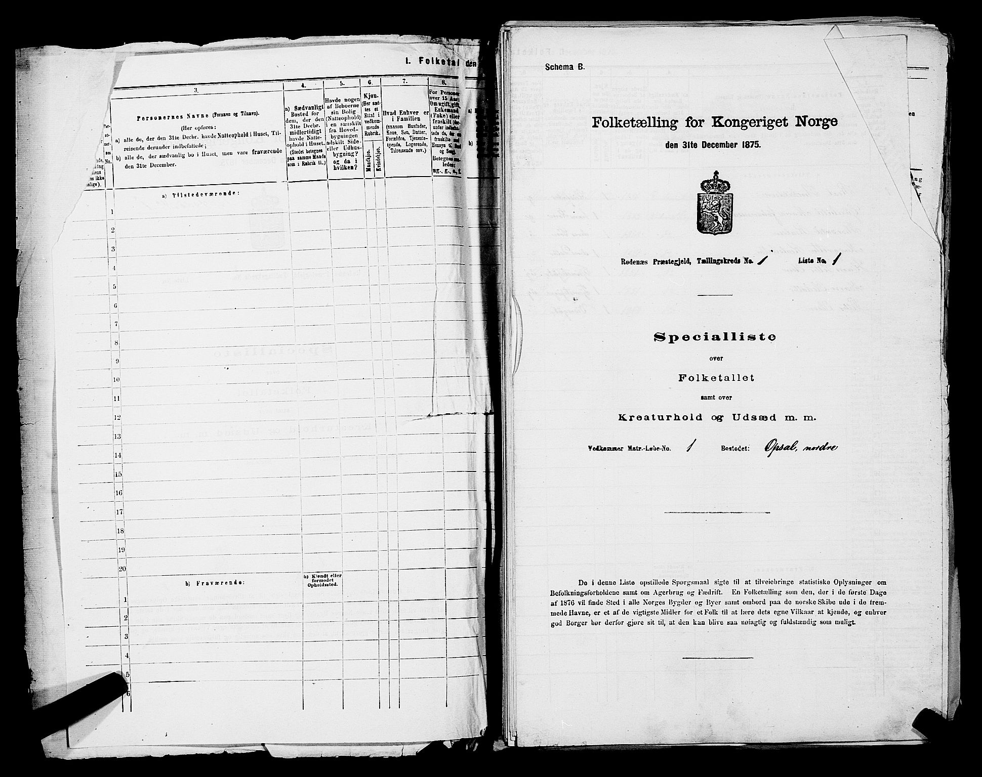 RA, 1875 census for 0120P Rødenes, 1875, p. 25