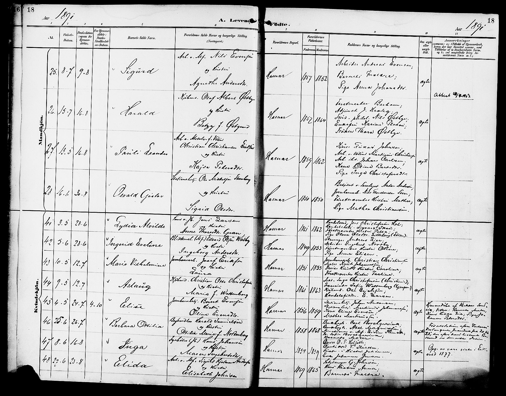 Vang prestekontor, Hedmark, SAH/PREST-008/H/Ha/Haa/L0017: Parish register (official) no. 17, 1890-1899, p. 18