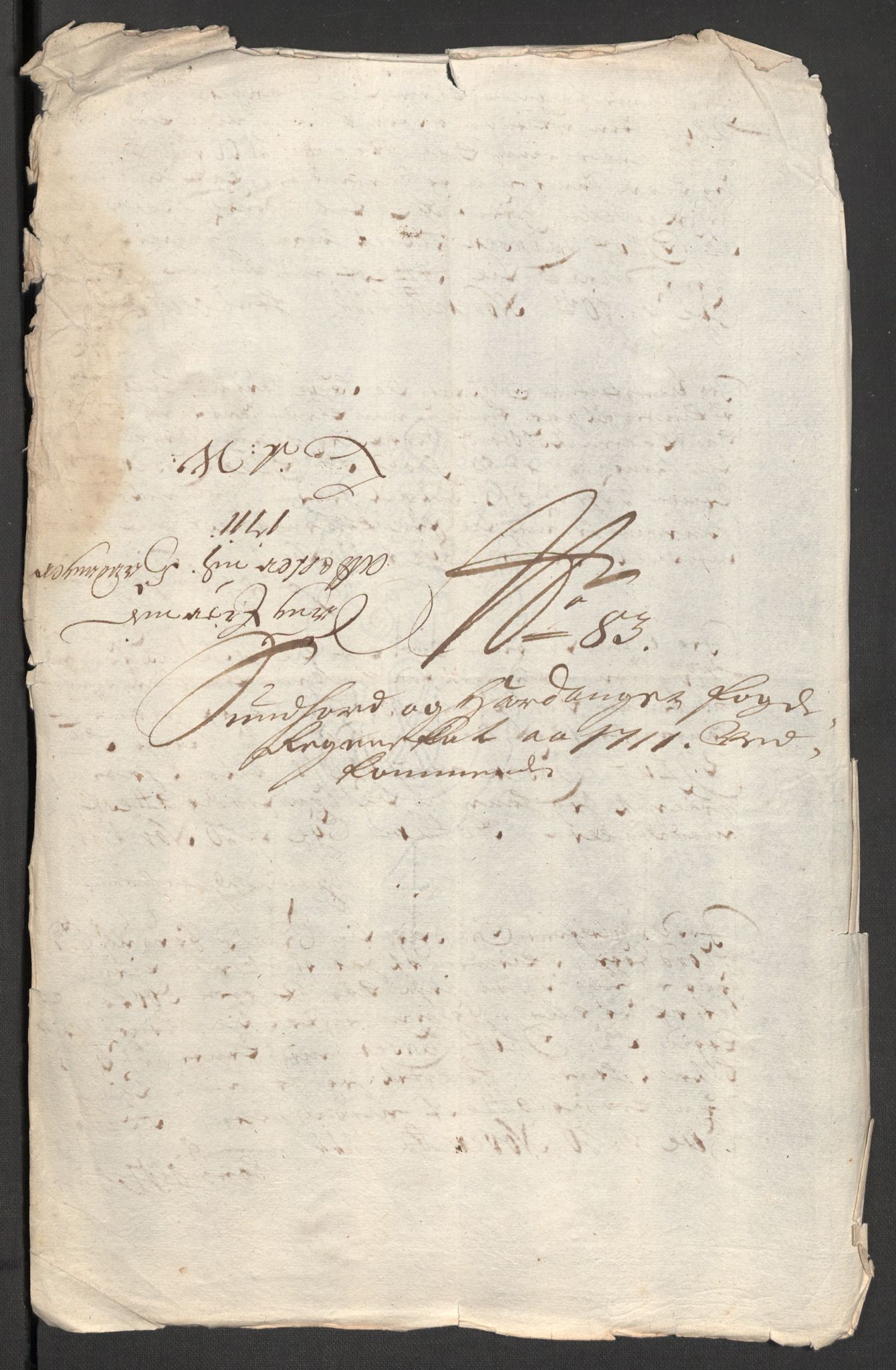 Rentekammeret inntil 1814, Reviderte regnskaper, Fogderegnskap, AV/RA-EA-4092/R48/L2987: Fogderegnskap Sunnhordland og Hardanger, 1711, p. 308