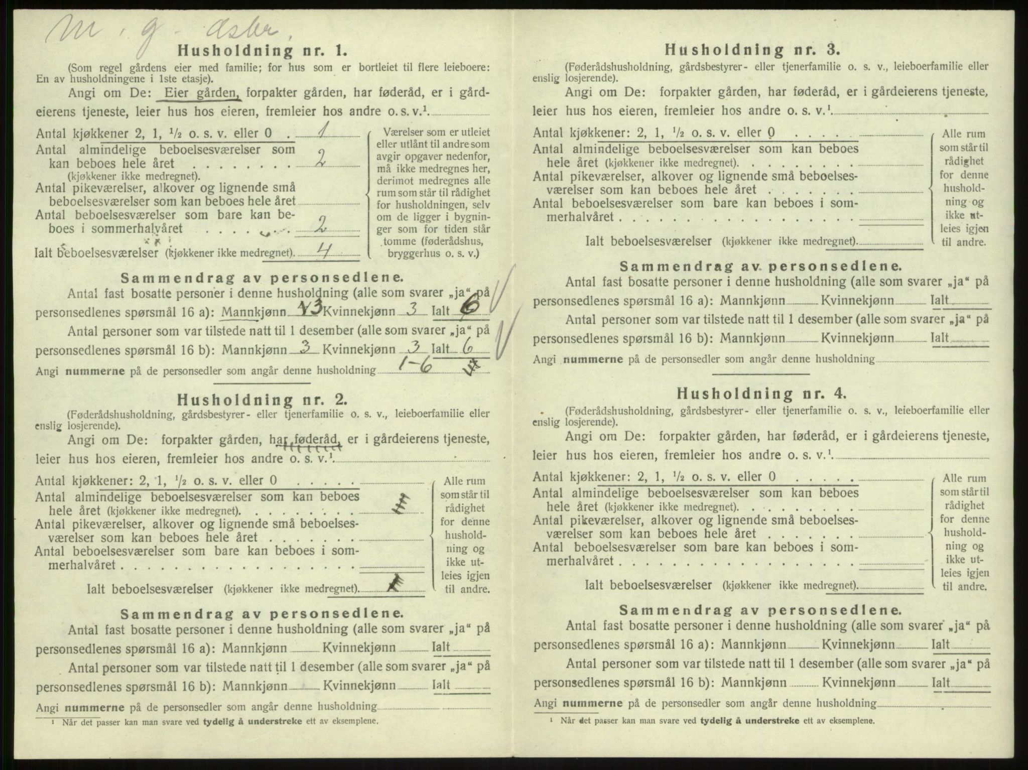 SAB, 1920 census for Hyllestad, 1920, p. 750