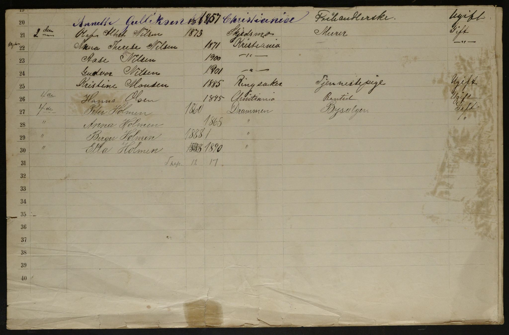 OBA, Municipal Census 1901 for Kristiania, 1901, p. 8283