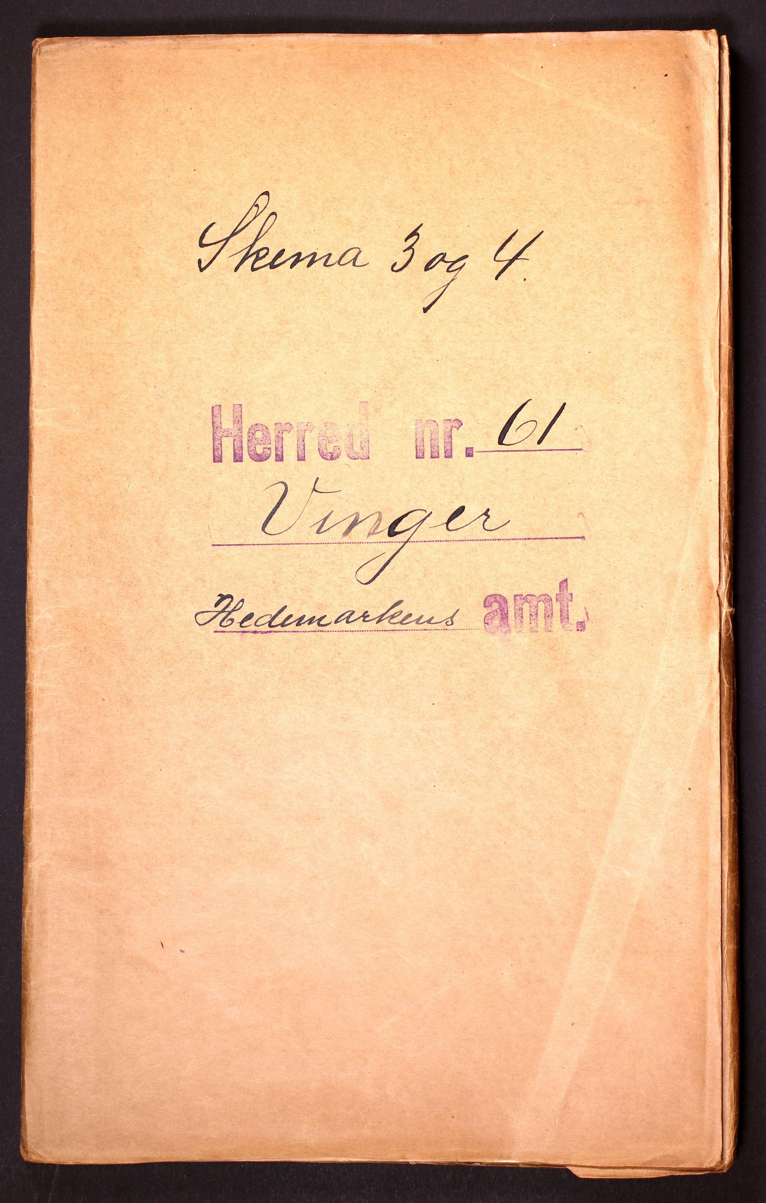 RA, 1910 census for Vinger, 1910, p. 1