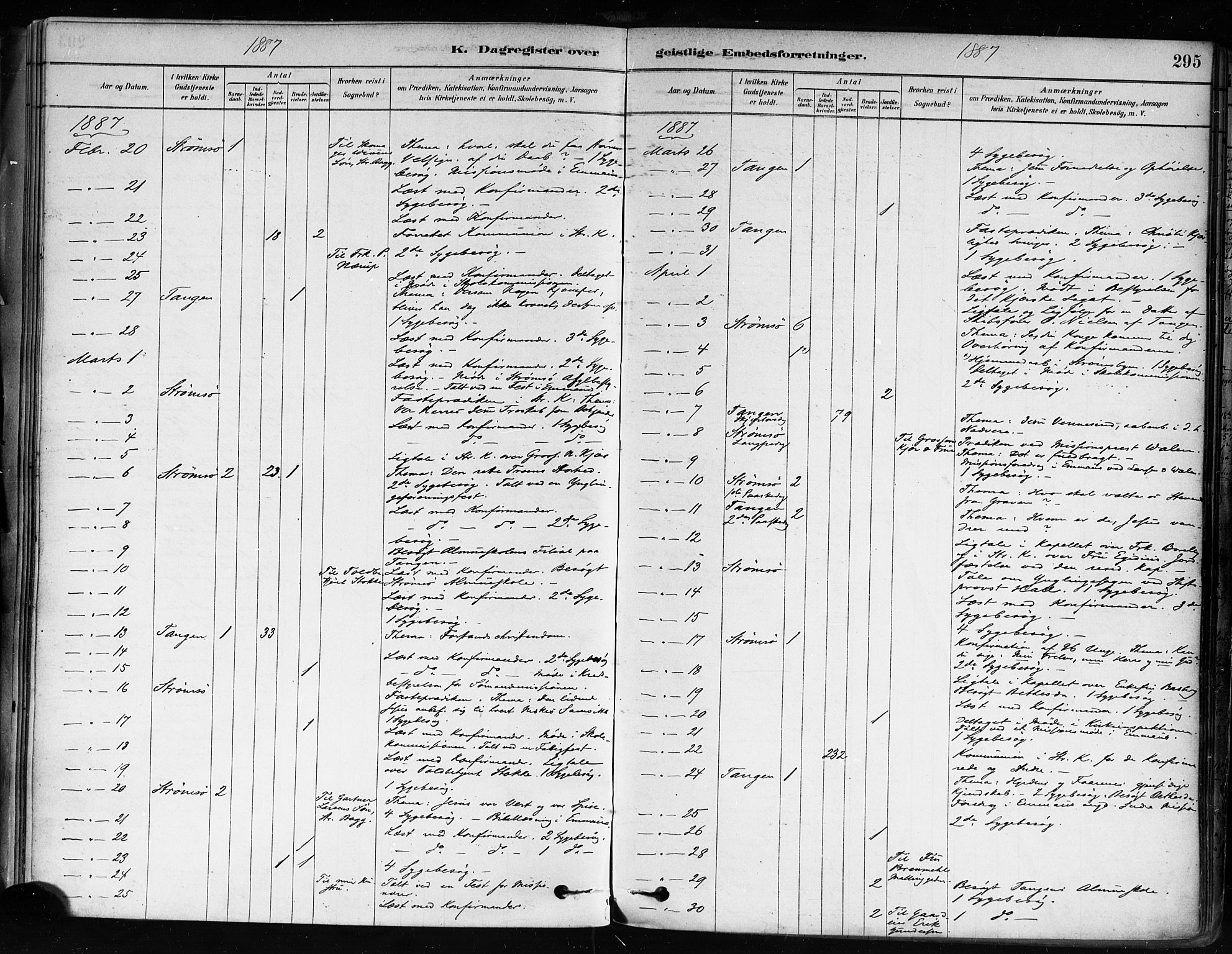 Strømsø kirkebøker, SAKO/A-246/F/Fa/L0022: Parish register (official) no. I 22, 1879-1899, p. 295