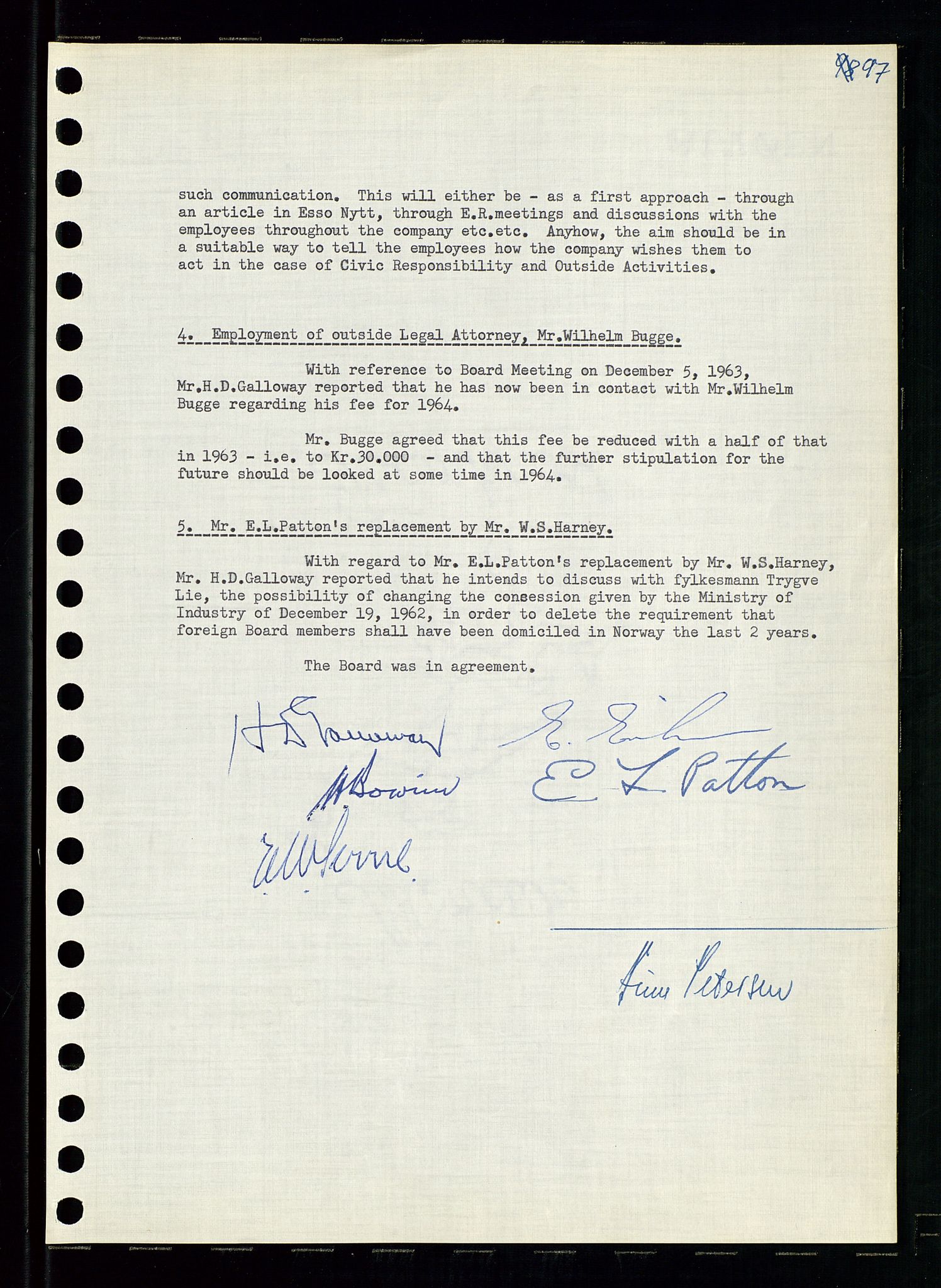 Pa 0982 - Esso Norge A/S, AV/SAST-A-100448/A/Aa/L0001/0004: Den administrerende direksjon Board minutes (styrereferater) / Den administrerende direksjon Board minutes (styrereferater), 1963-1964, p. 166