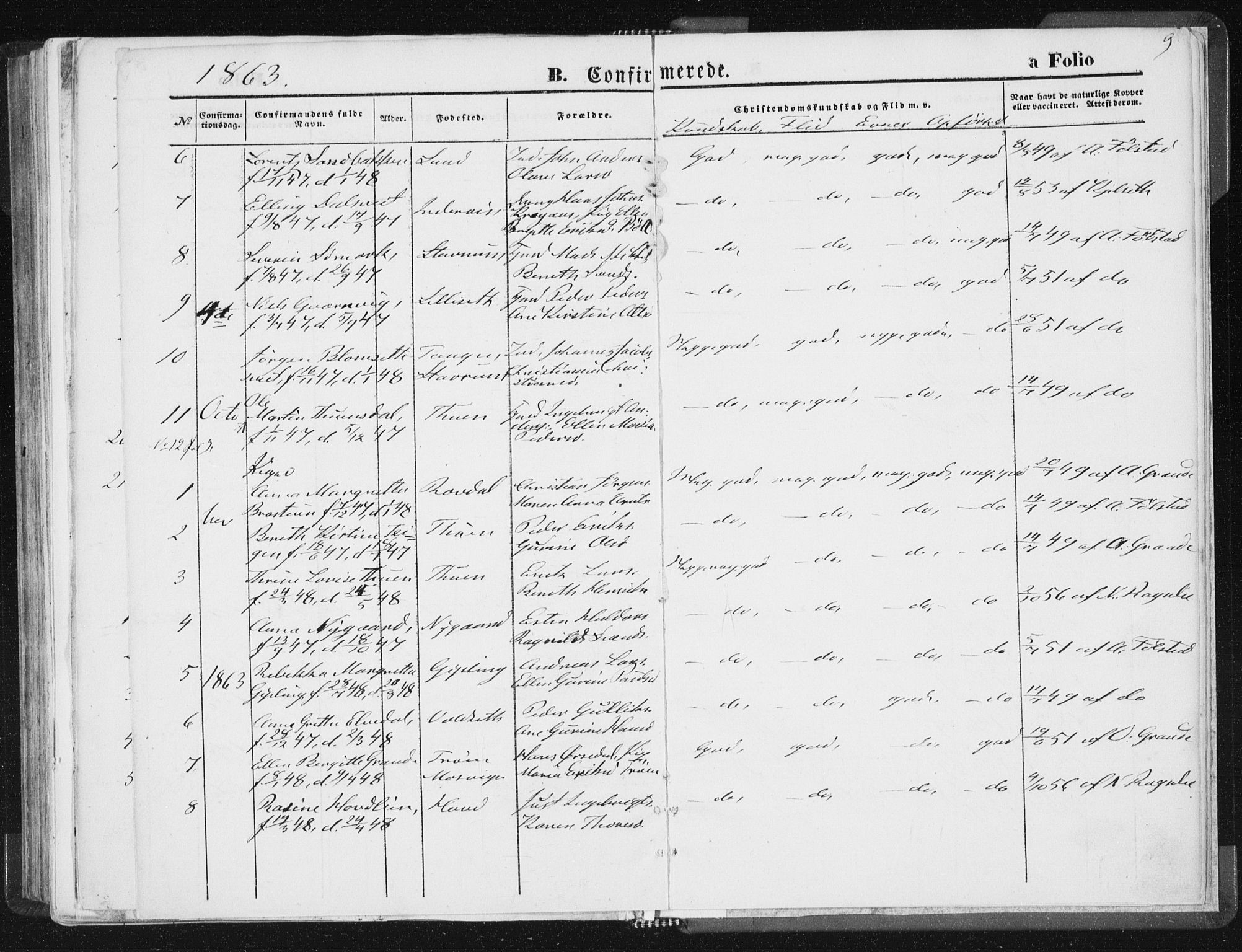Ministerialprotokoller, klokkerbøker og fødselsregistre - Nord-Trøndelag, SAT/A-1458/744/L0418: Parish register (official) no. 744A02, 1843-1866, p. 9
