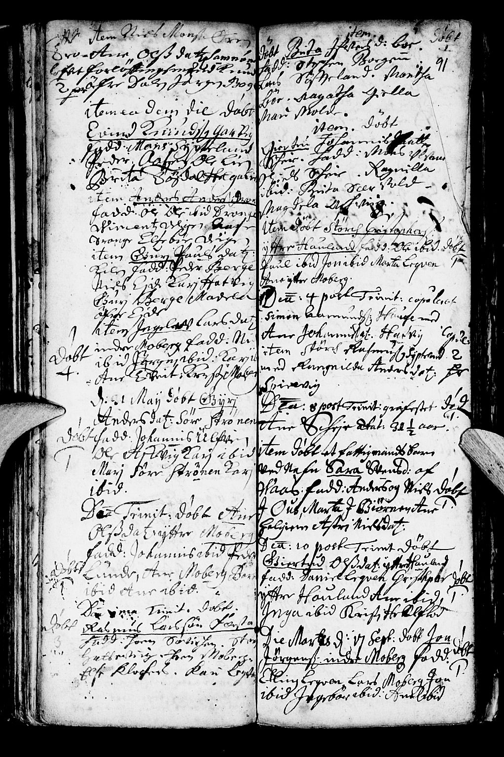 Os sokneprestembete, SAB/A-99929: Parish register (official) no. A 1, 1669-1722, p. 91