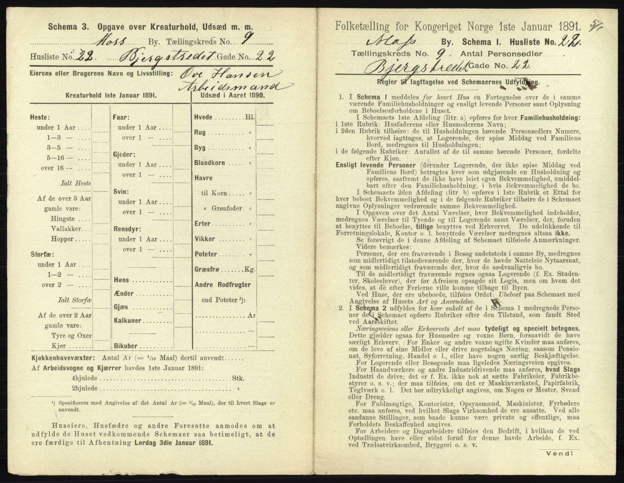 RA, 1891 census for 0104 Moss, 1891, p. 684