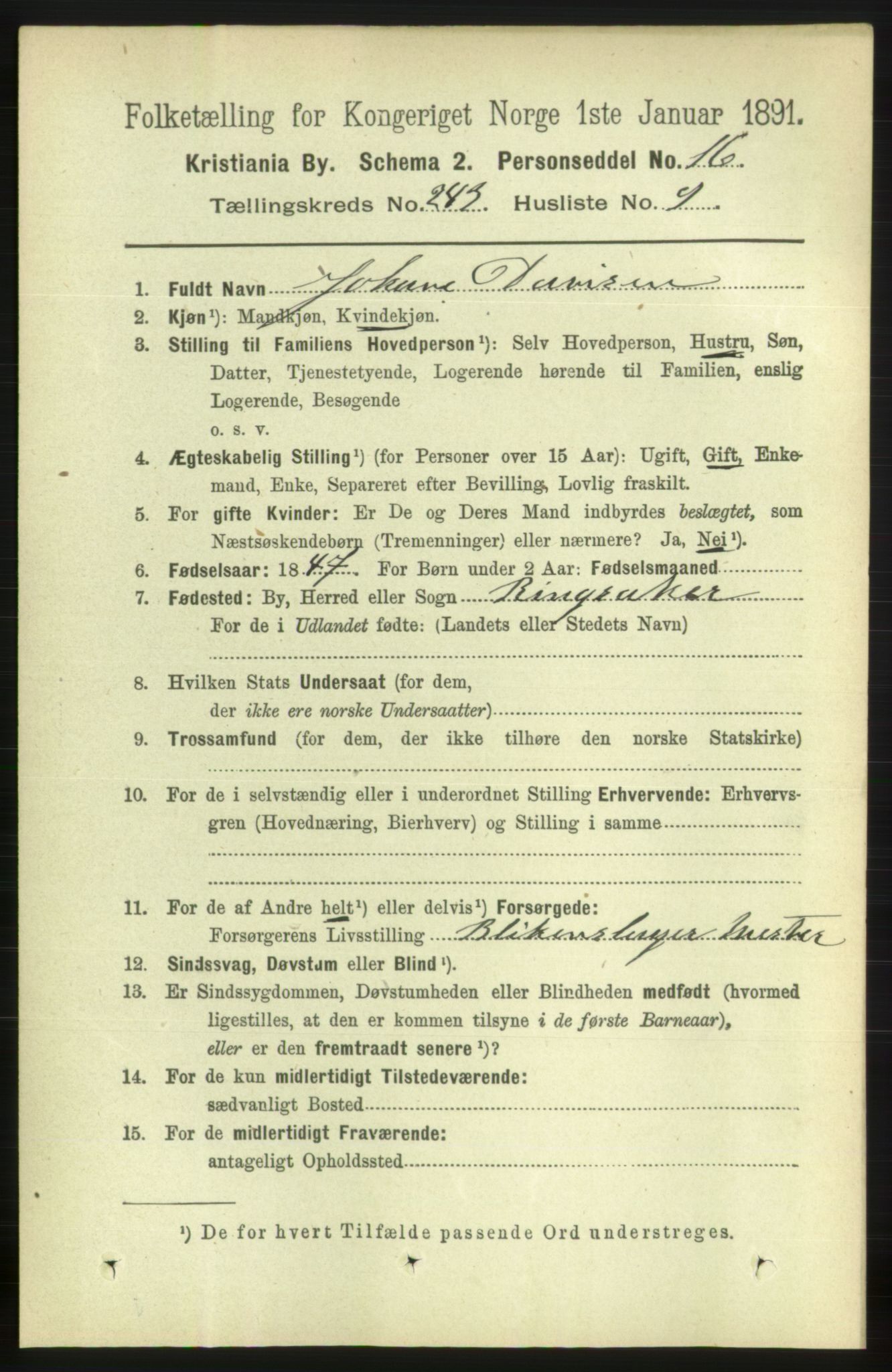 RA, 1891 census for 0301 Kristiania, 1891, p. 147934