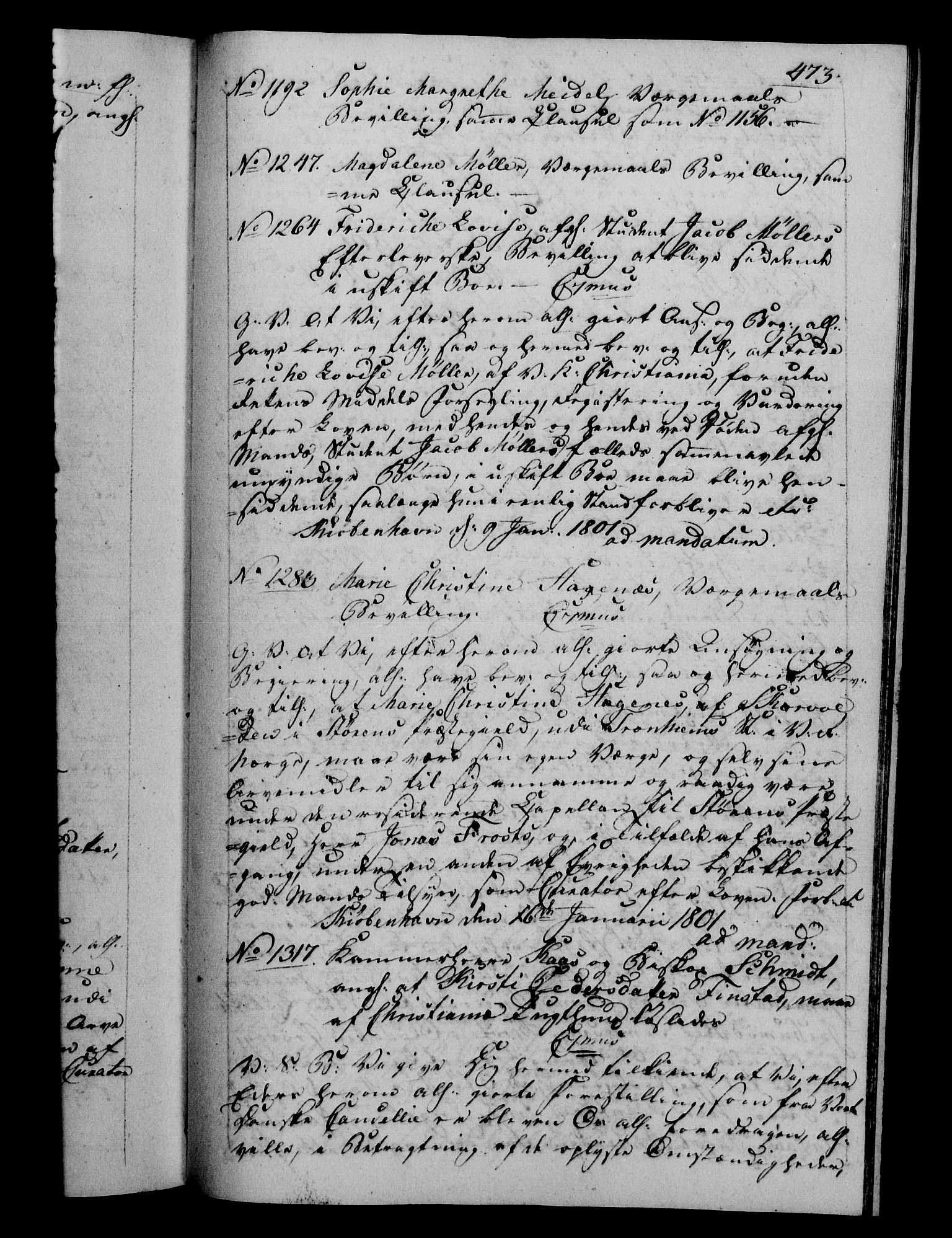 Danske Kanselli 1800-1814, RA/EA-3024/H/Hf/Hfb/Hfba/L0001: Registranter, 1800-1801, p. 473a