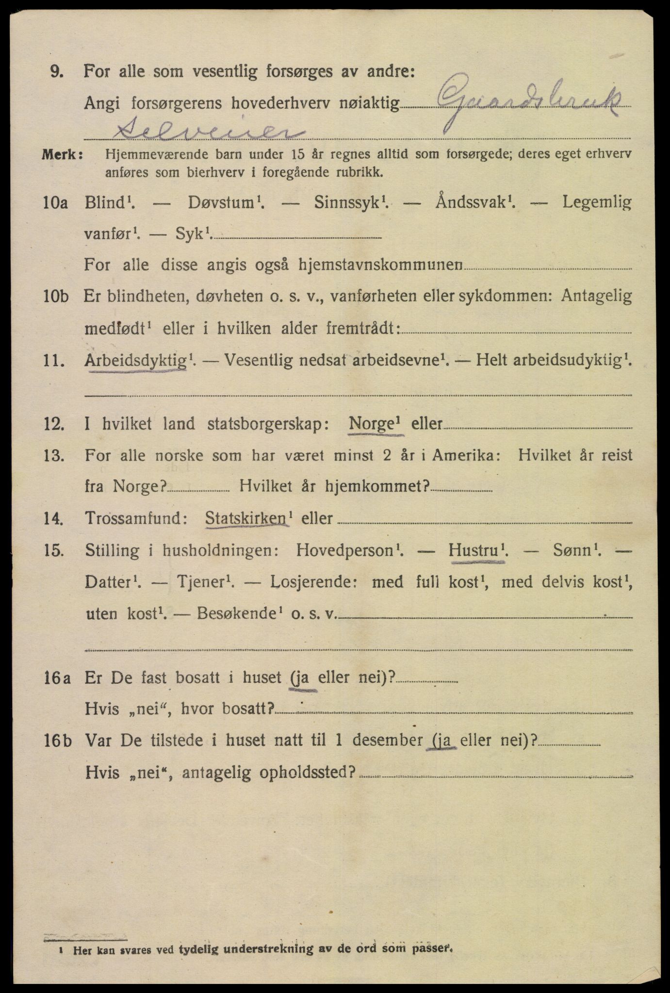 SAK, 1920 census for Nes (V-A), 1920, p. 2061