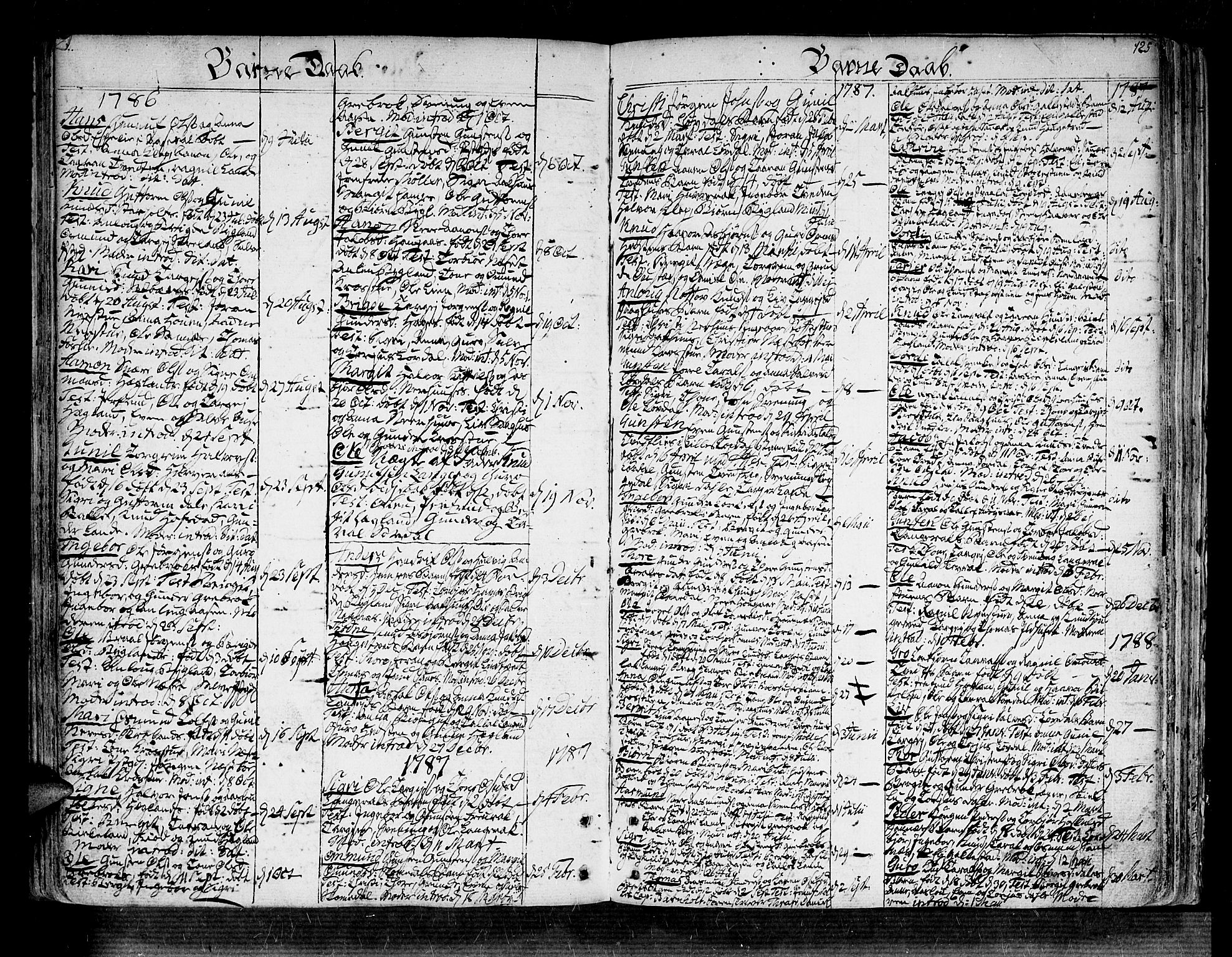 Bygland sokneprestkontor, SAK/1111-0006/F/Fa/Fab/L0002: Parish register (official) no. A 2, 1766-1816, p. 125