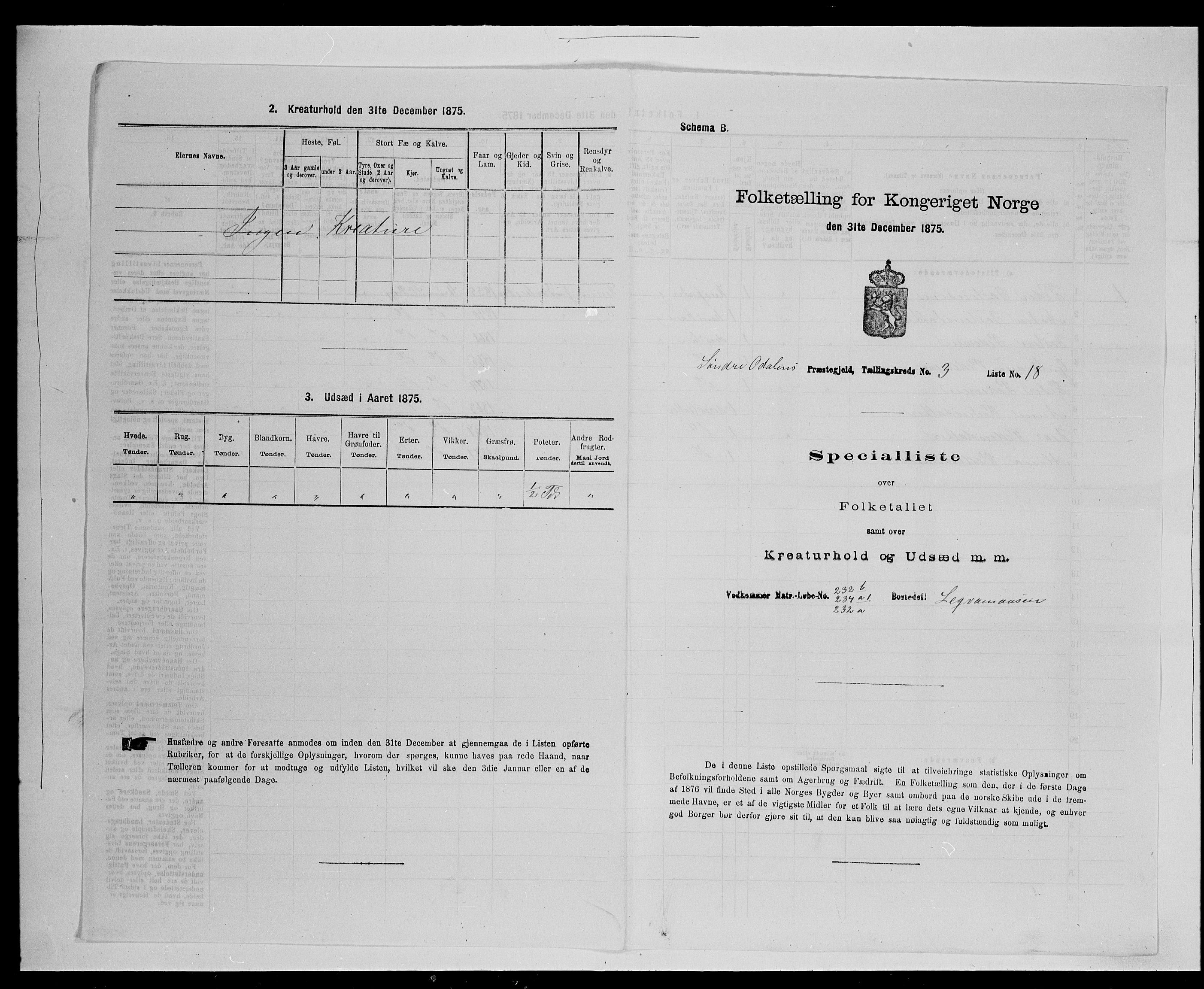 SAH, 1875 census for 0419P Sør-Odal, 1875, p. 416