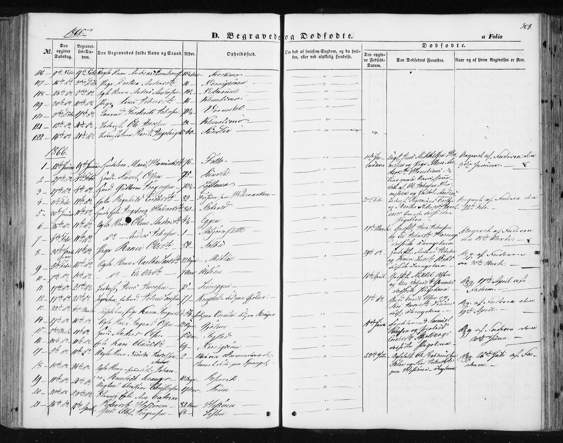 Ministerialprotokoller, klokkerbøker og fødselsregistre - Sør-Trøndelag, SAT/A-1456/668/L0806: Parish register (official) no. 668A06, 1854-1869, p. 303
